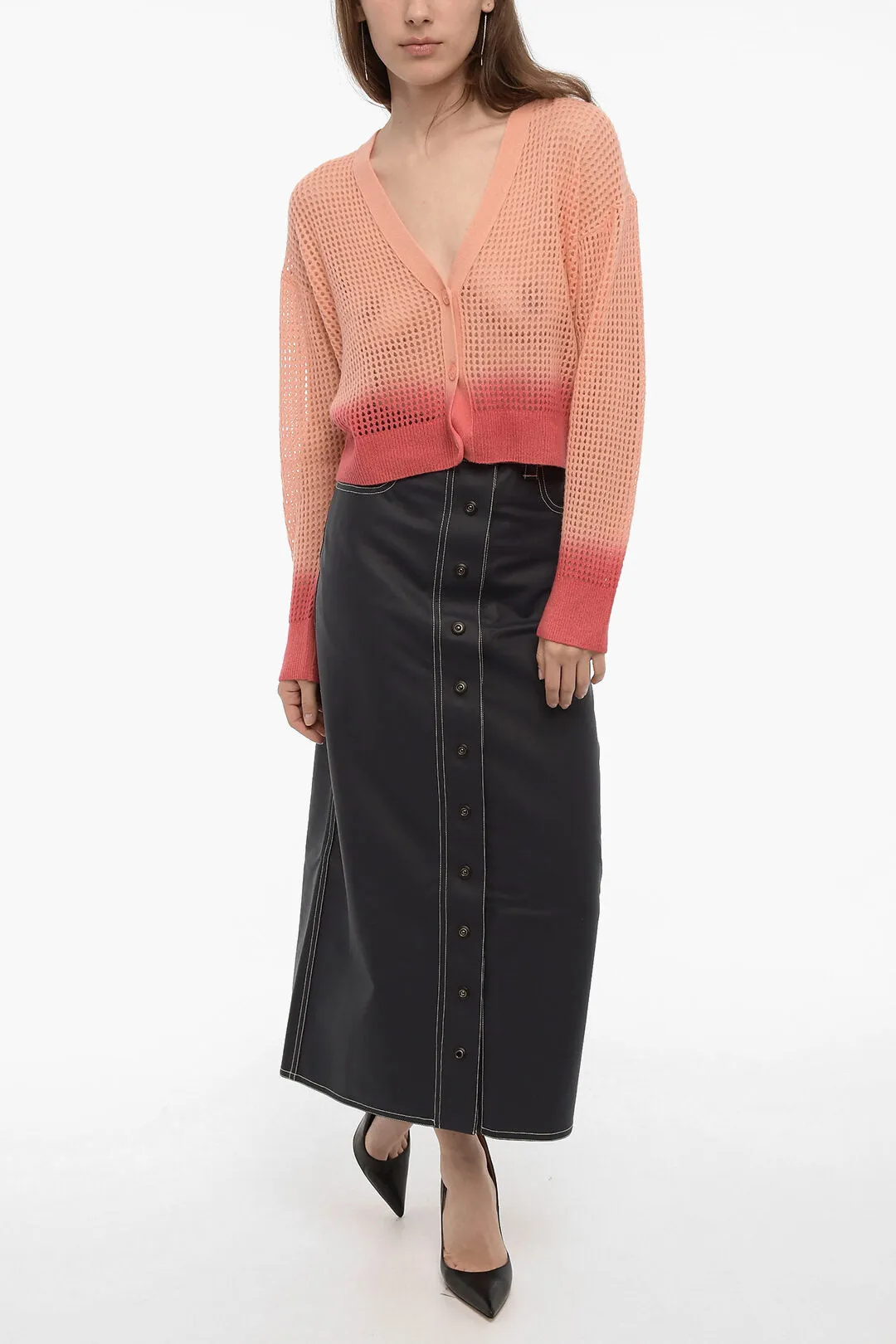 360Sweater Gradient Effect Openwork JESSICA Cardigan Xs Standard size