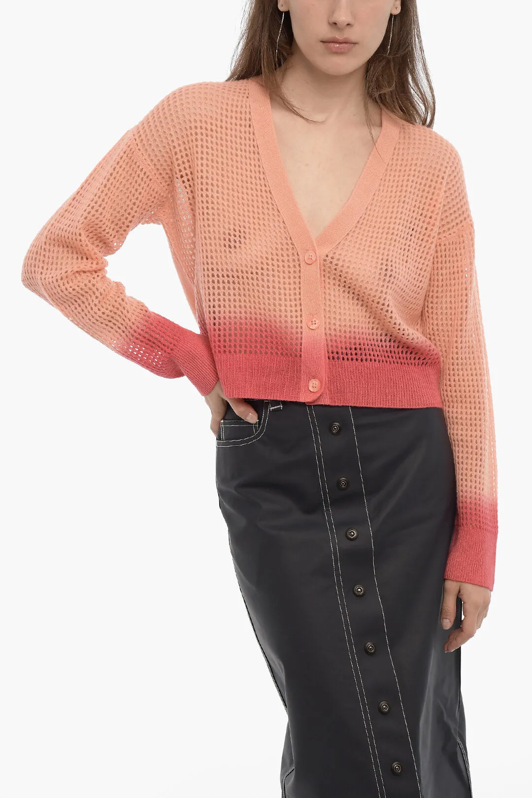 360Sweater Gradient Effect Openwork JESSICA Cardigan Xs Standard size