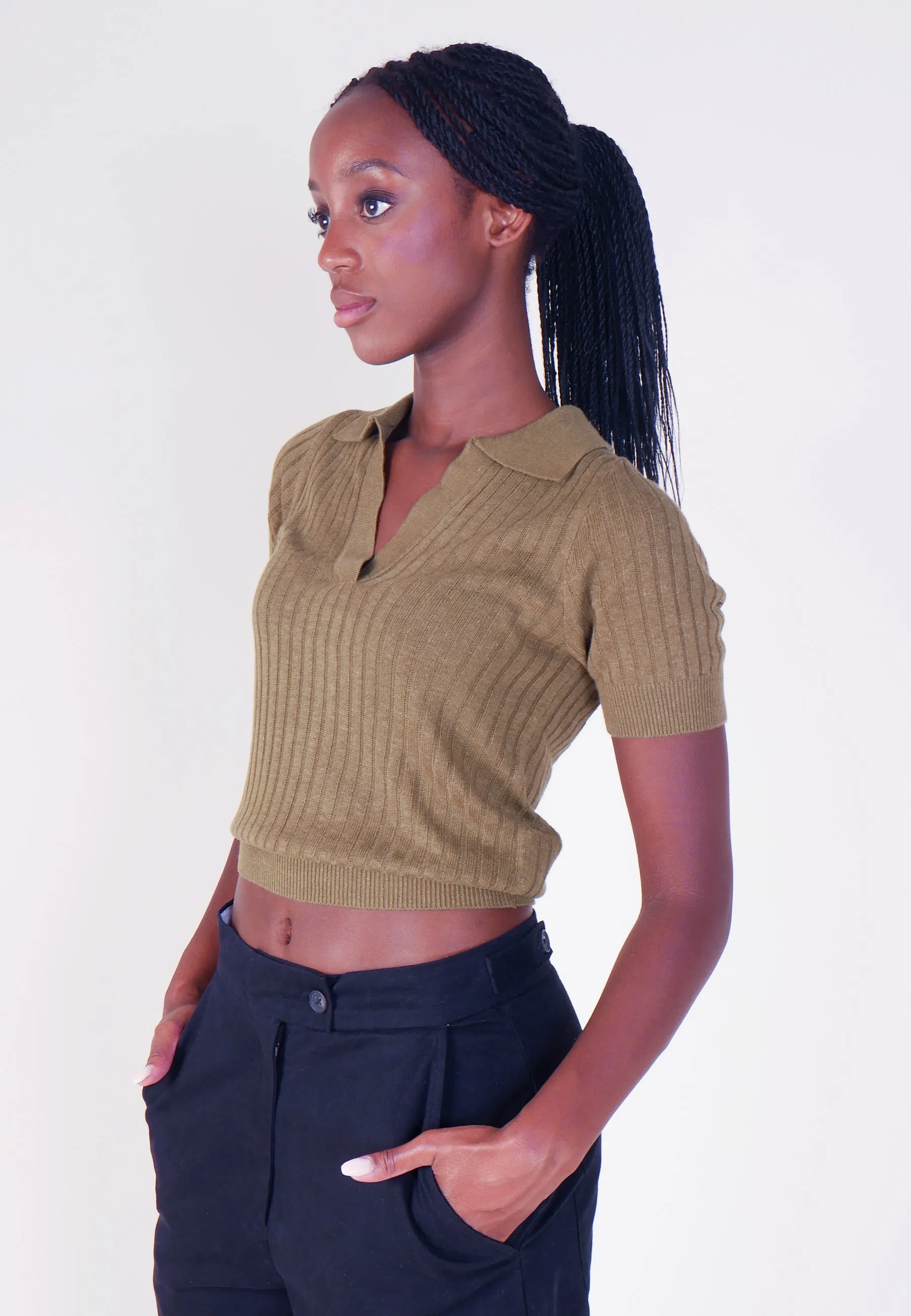 Amanda Knit Top - Army Green