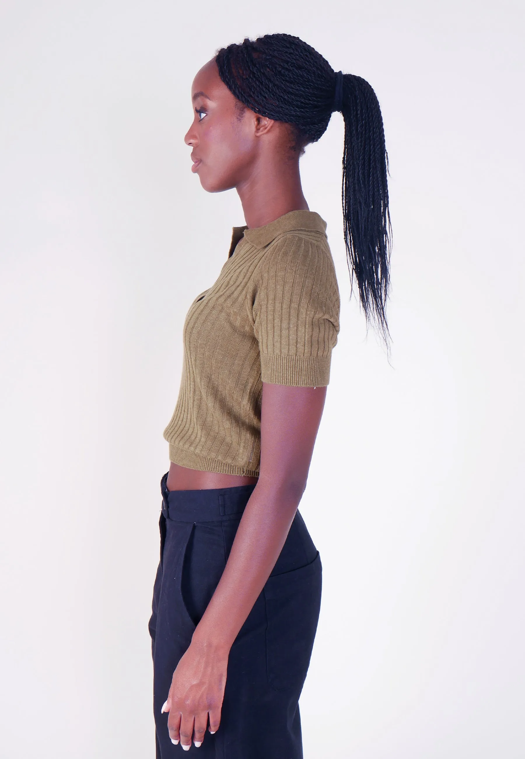 Amanda Knit Top - Army Green