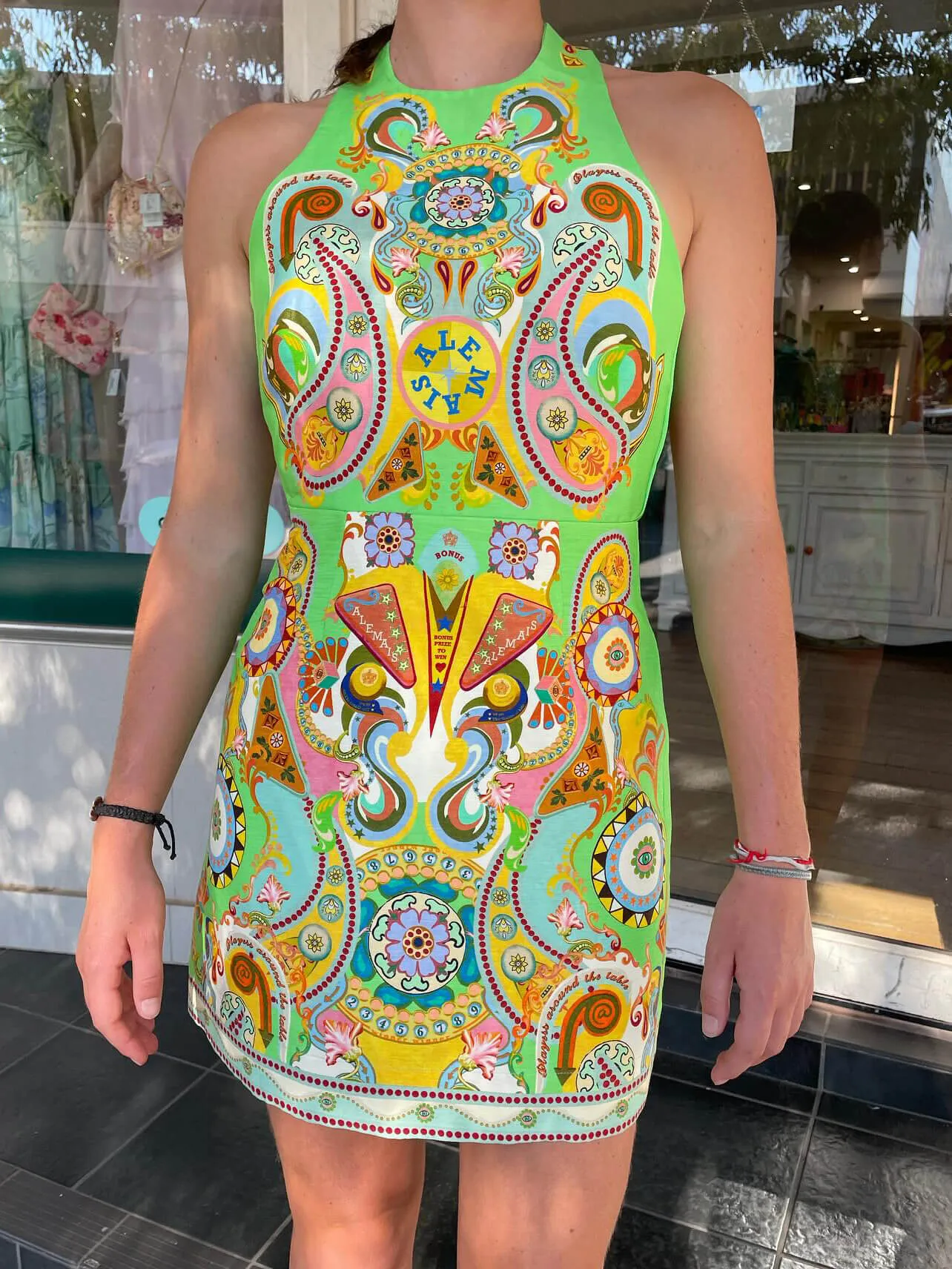 Backless Modern Ethnic Charming Printed Mini Dress