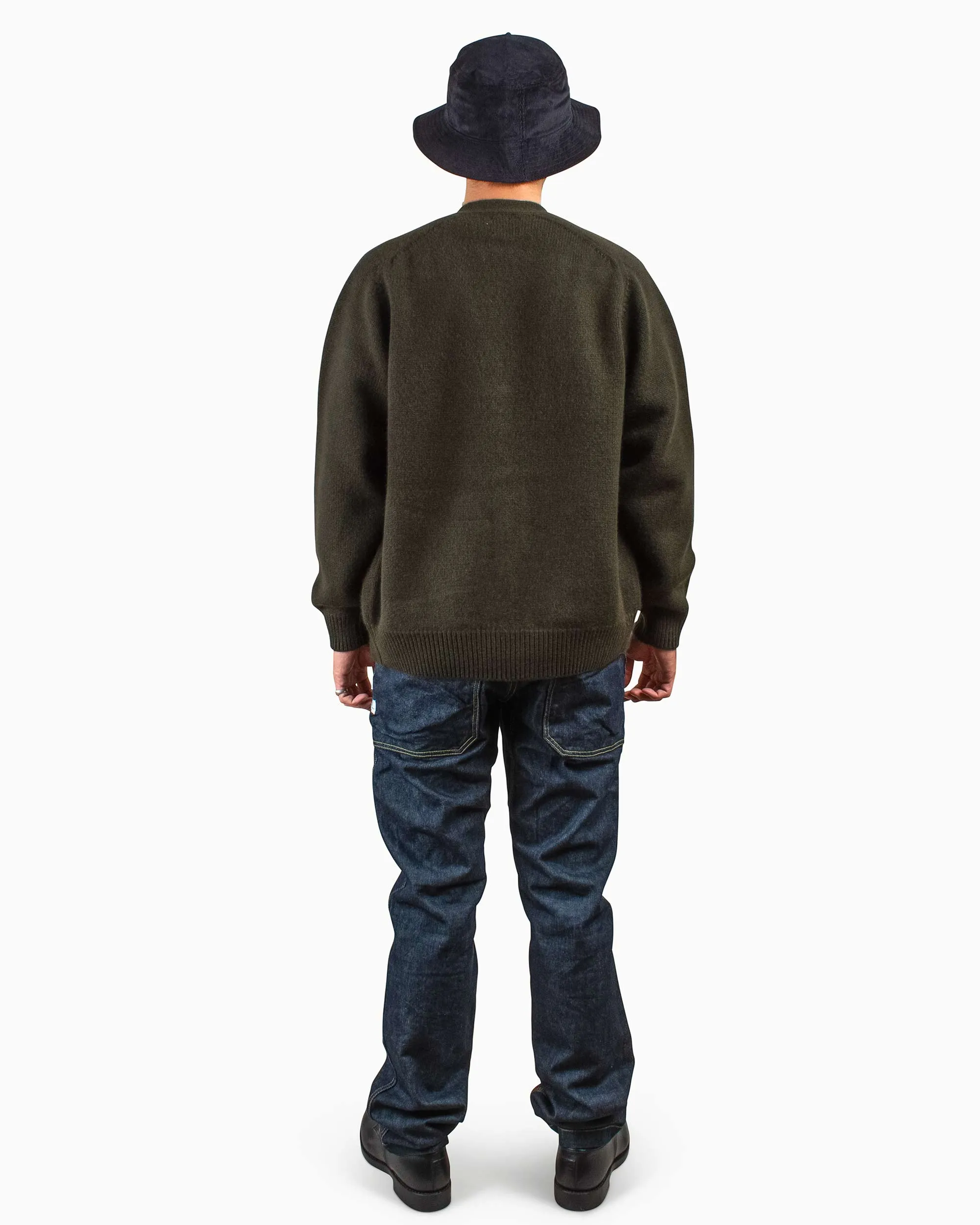 Batoner Heavy Weight Cashmere V Cardigan Olive
