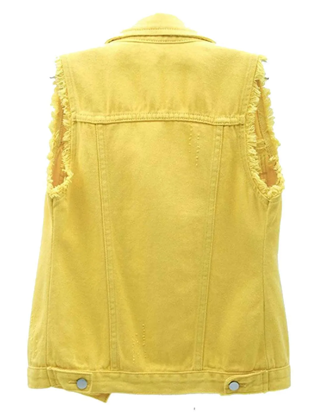 Blank Distressed Sleeveless Denim Jacket (Women's)