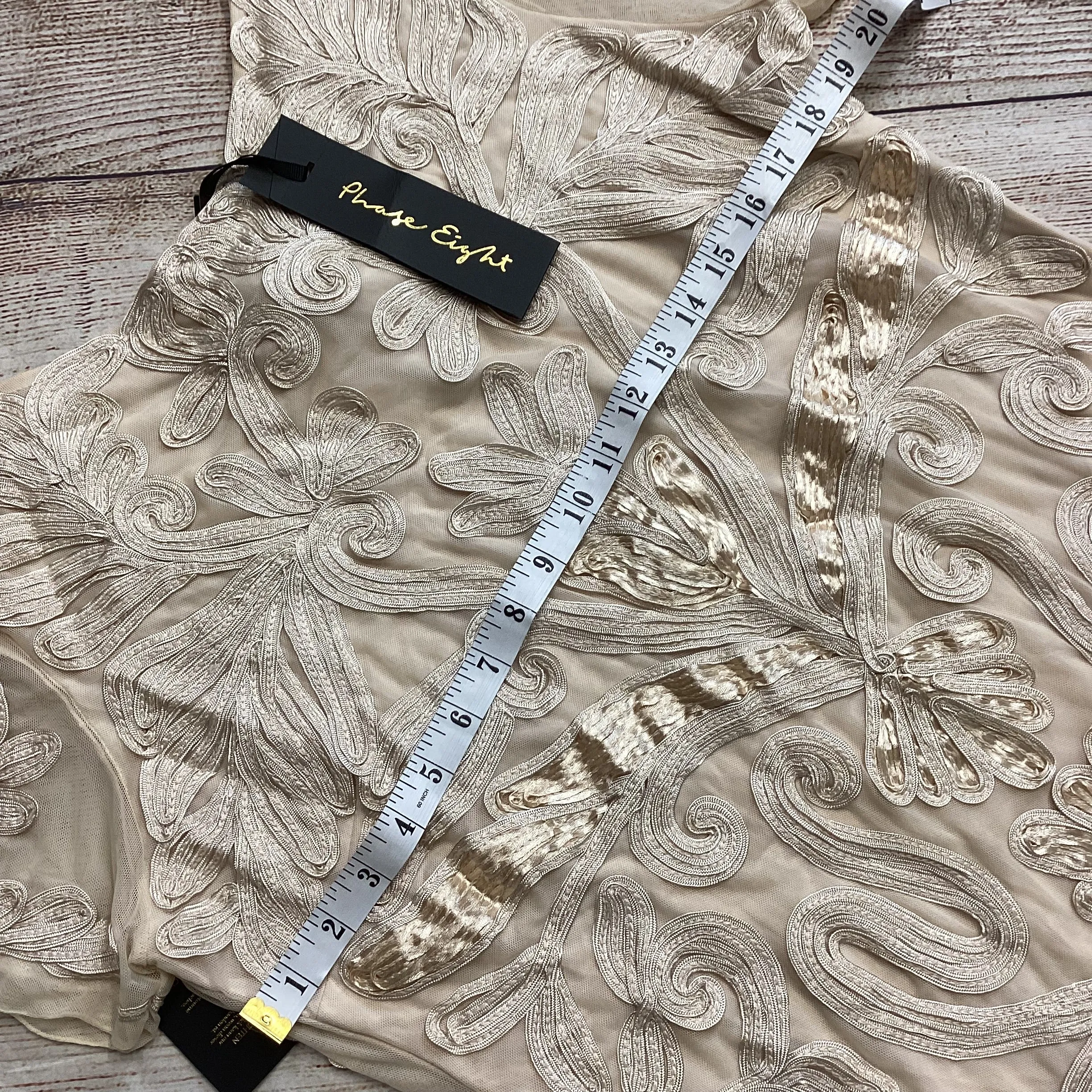 BNWT Phase Eight Cream Rosalie Tapework Dress Size 18