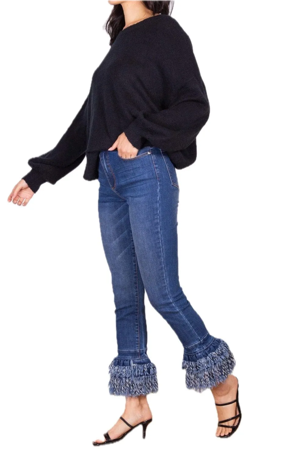 Boho Frayed Bottom Jeans