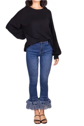 Boho Frayed Bottom Jeans