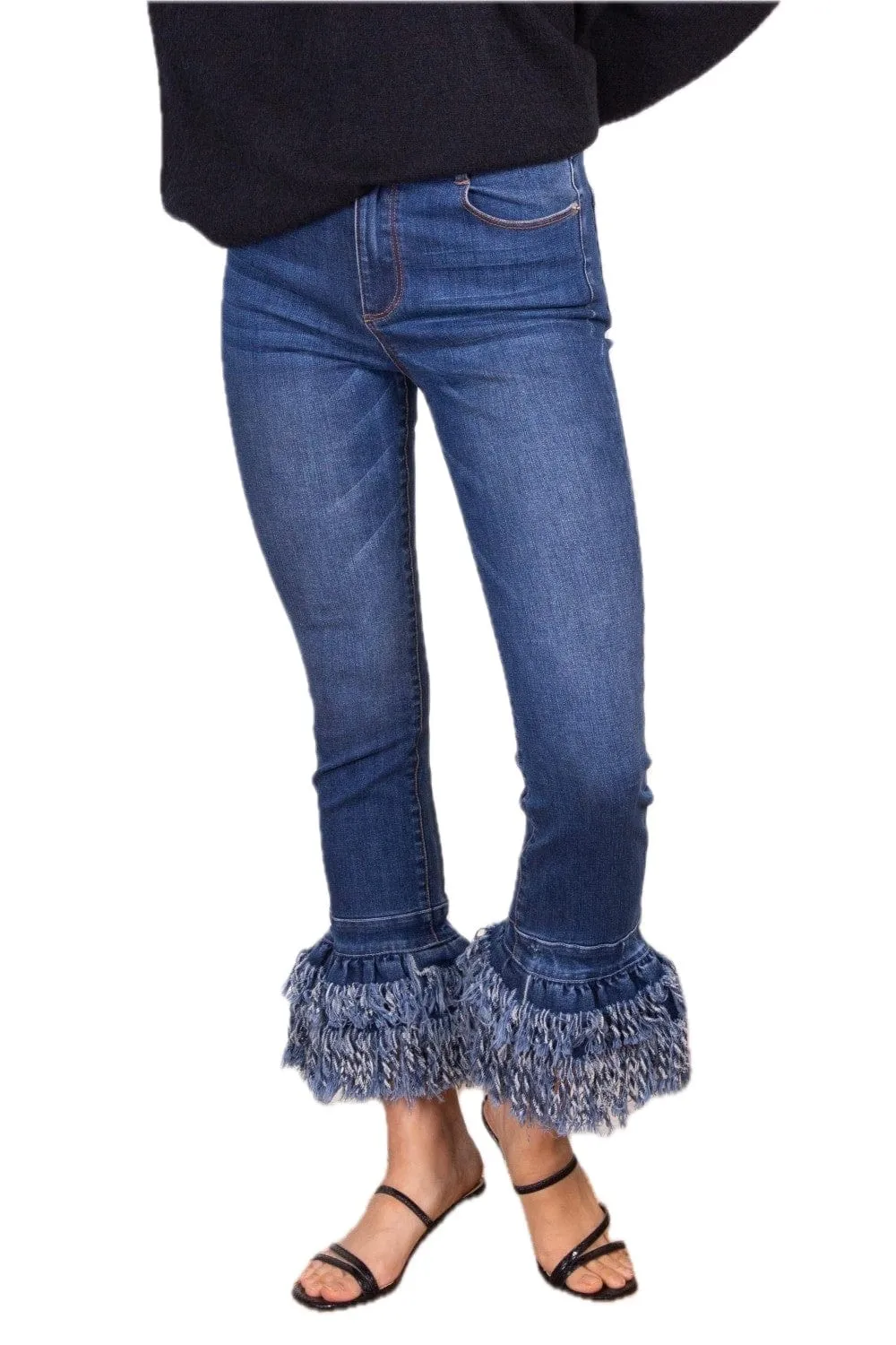 Boho Frayed Bottom Jeans