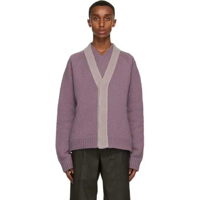 Bottega Veneta Purple Wool and Cashmere Cardigan