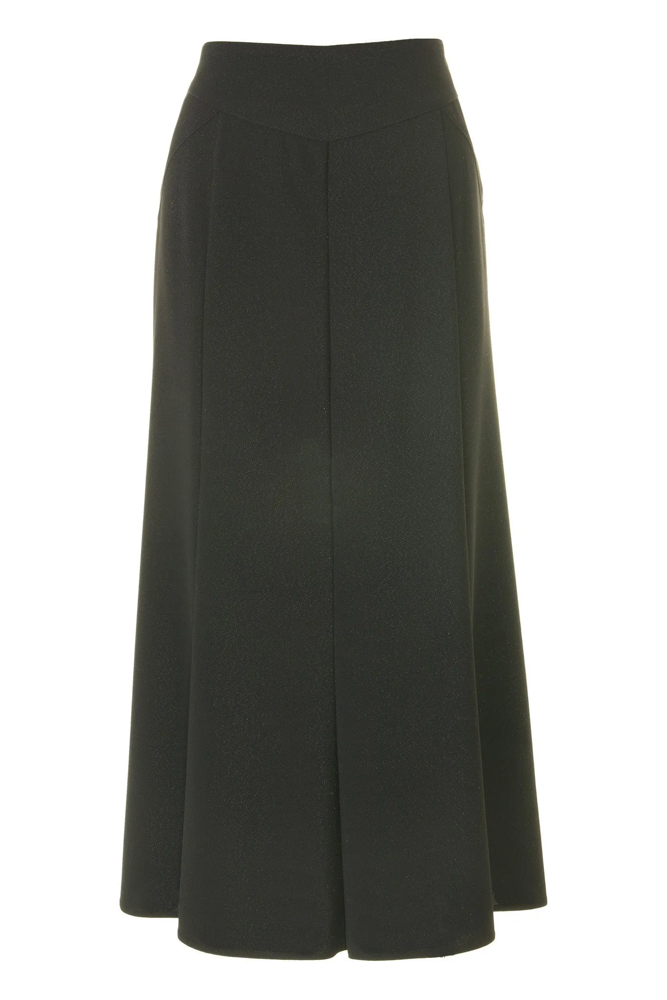 Womens Sparkle Black Long Flared Skirt by Busy Clothing