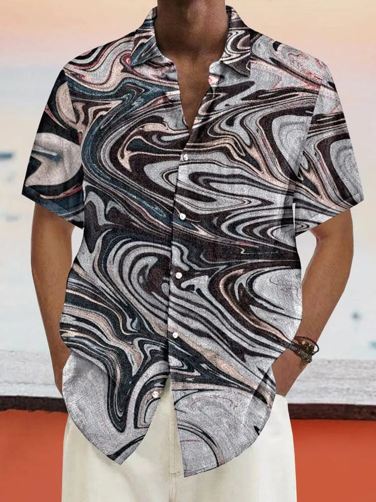 Casual Cotton Linen Graphic Shirt