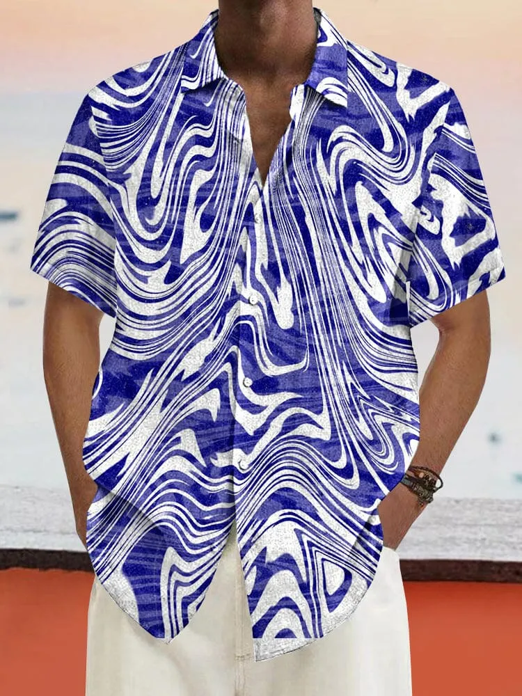Casual Cotton Linen Graphic Shirt