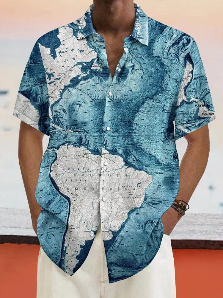 Casual Cotton Linen Graphic Shirt