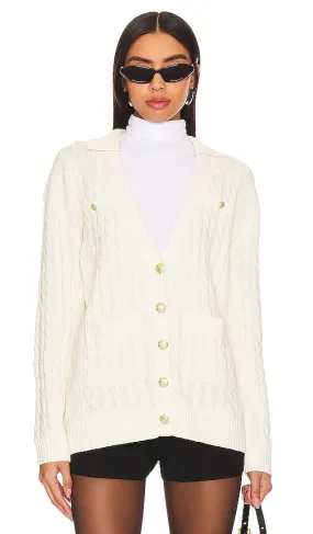 Central Park West Dawson Nautical Cardigan in Ivory