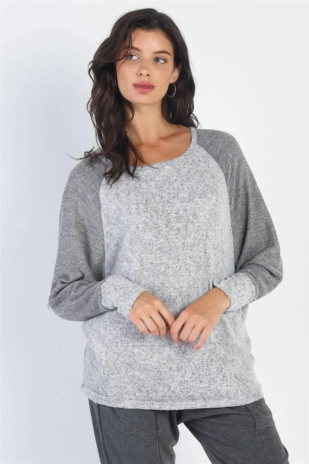 Chic burgundy long sleeve top