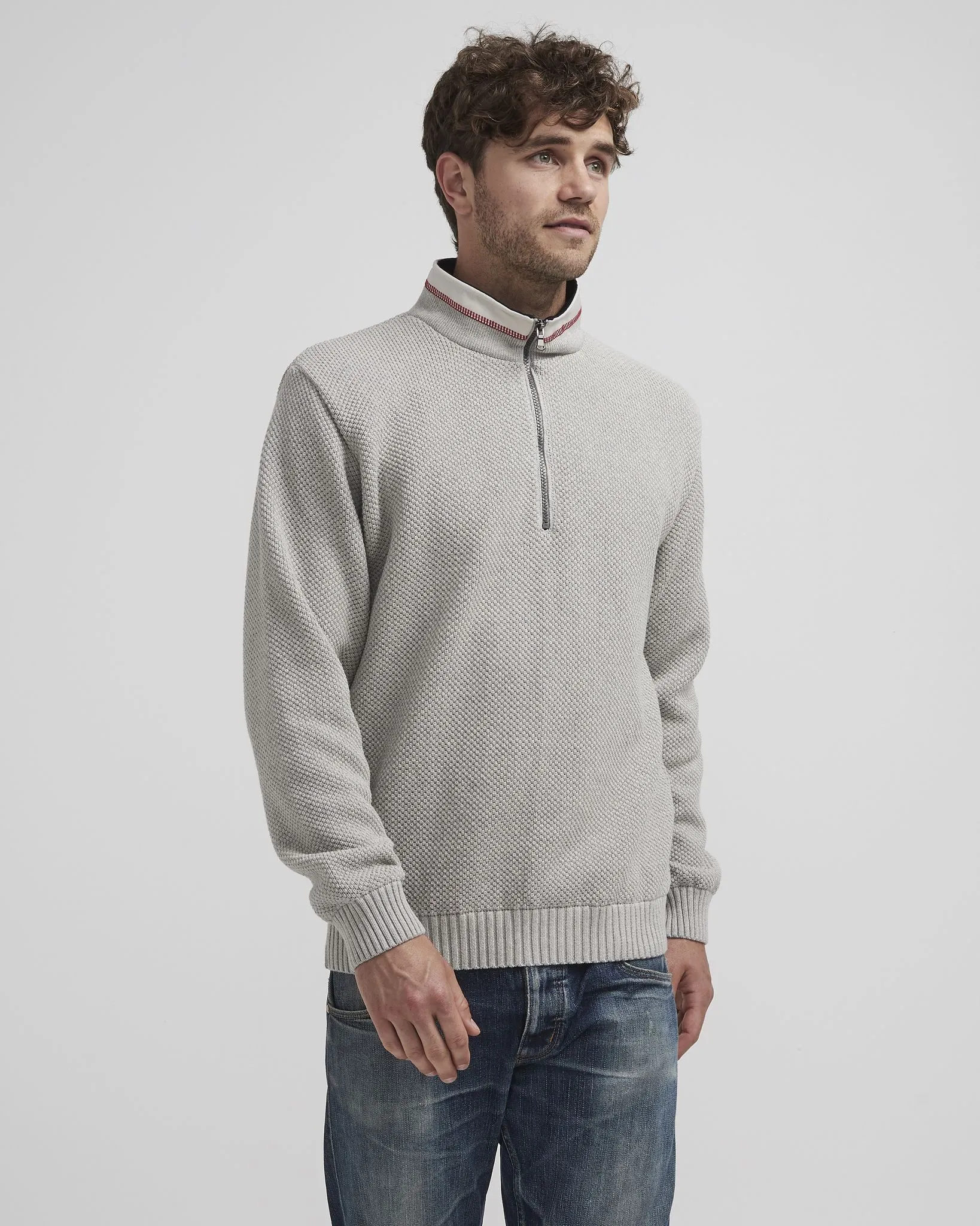 Classic Windproof Sweater - Light Grey Melange