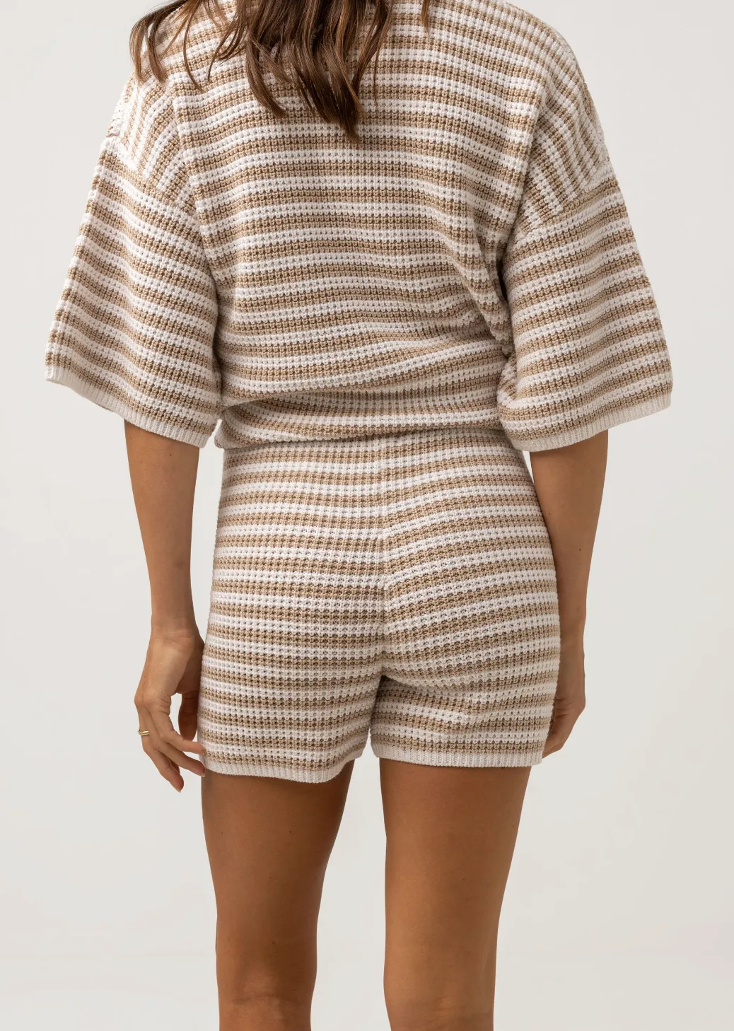 Corsica Knit Short - Oatmarle Stripe