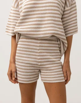 Corsica Knit Short - Oatmarle Stripe