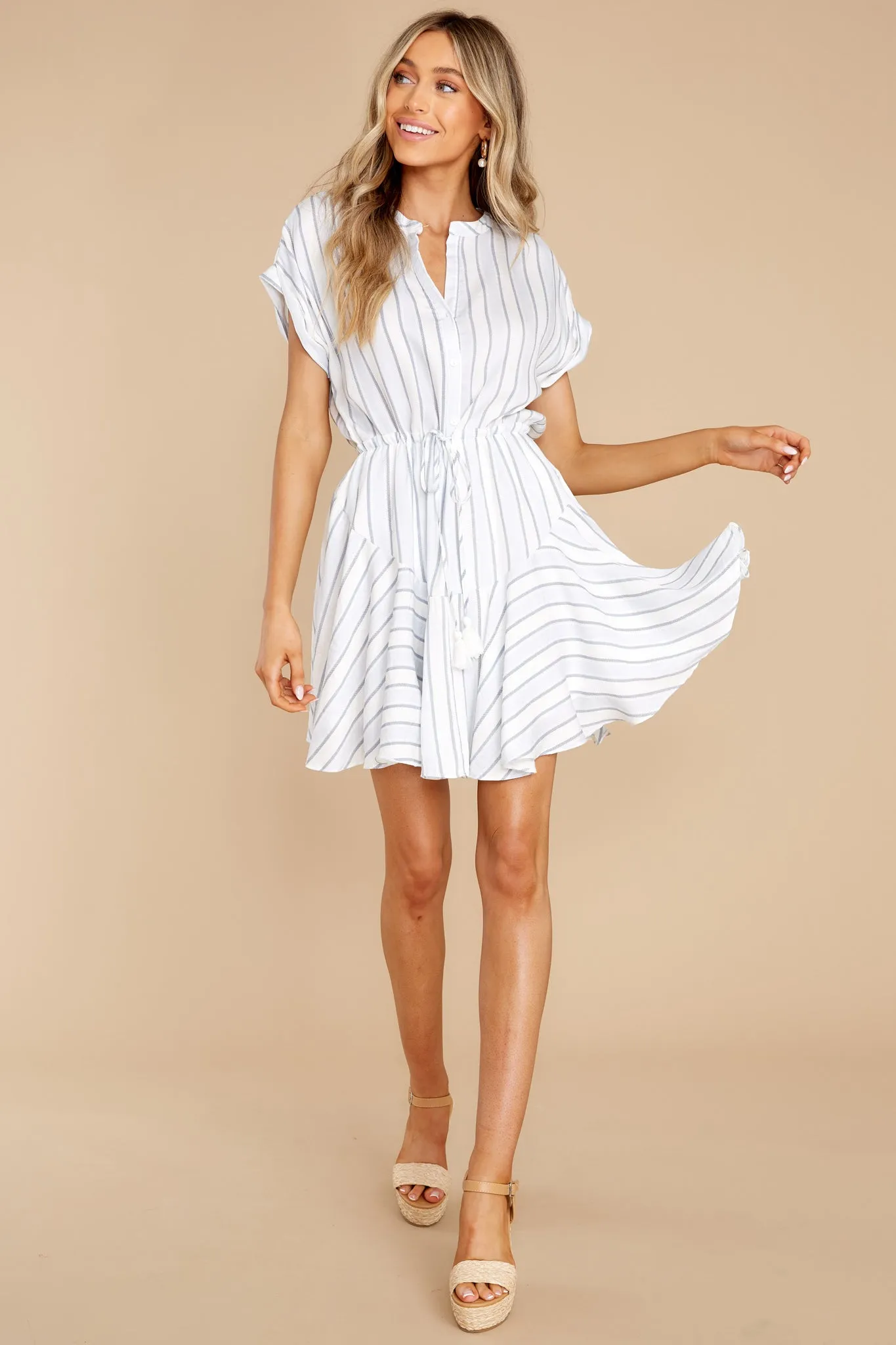 Daily Pep Talks Blue Stripe Dress
