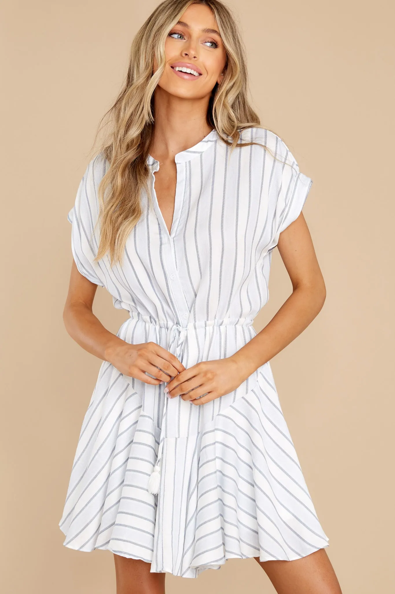 Daily Pep Talks Blue Stripe Dress