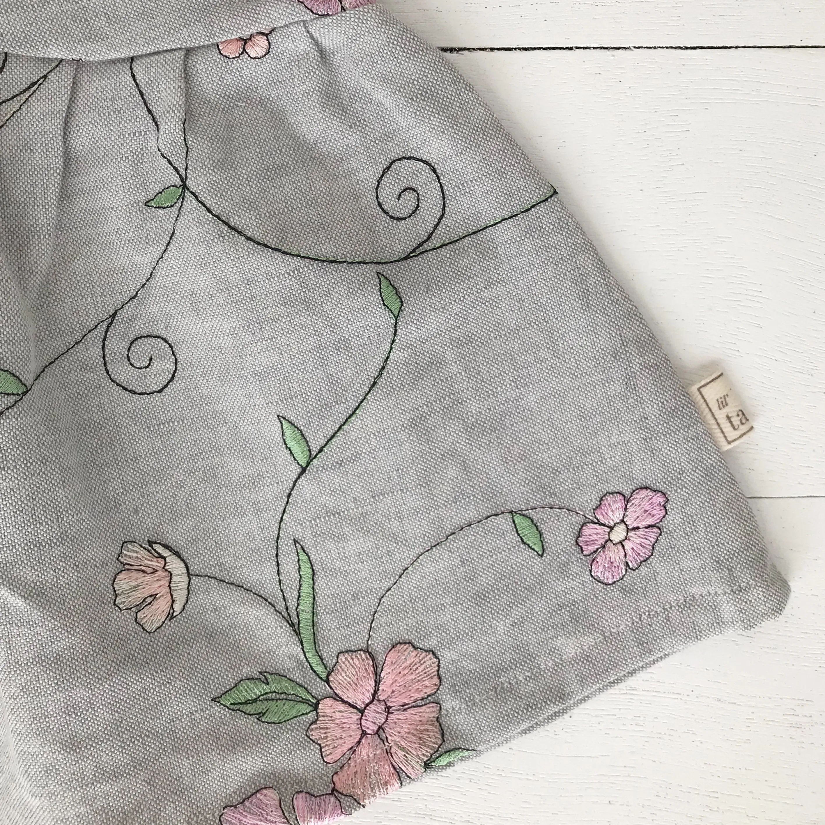 Daisy Dress in Floral Vine Embroidery