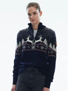 Dale of Norway Womens Christmas Sweater - Classic Navy Knit with Festive Design