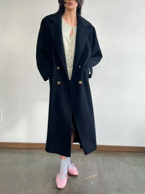 Double Breasted Black Overcoat (L)