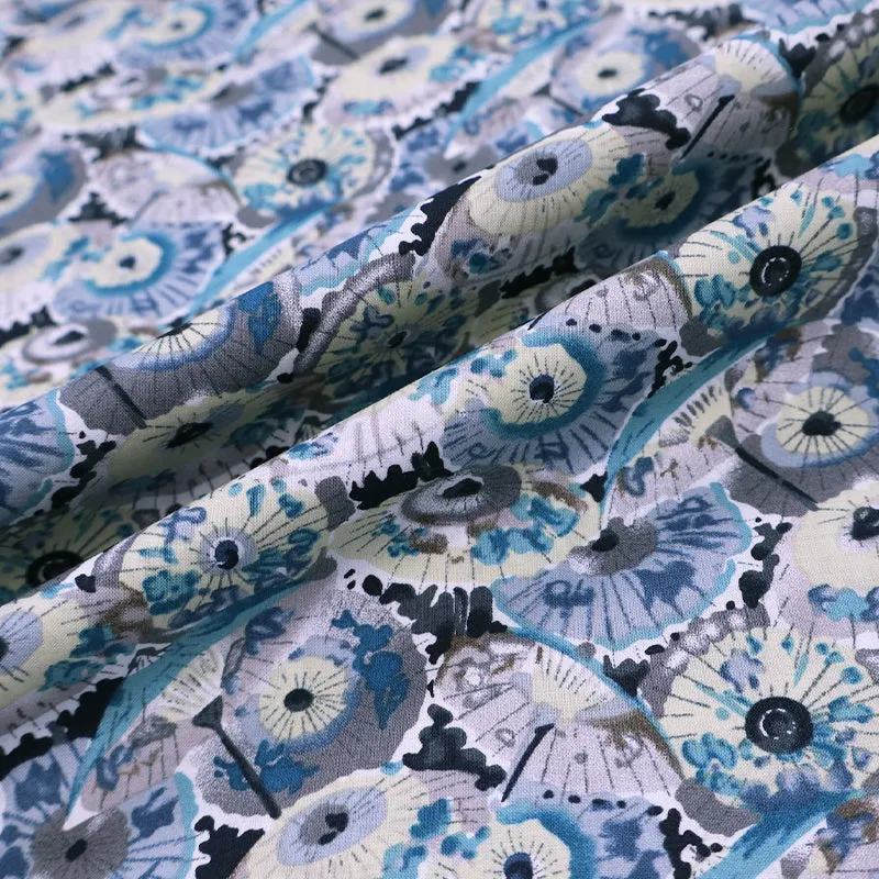Dressmaking Floral Cotton Lawn Fabric - Evelyn - Turquoise