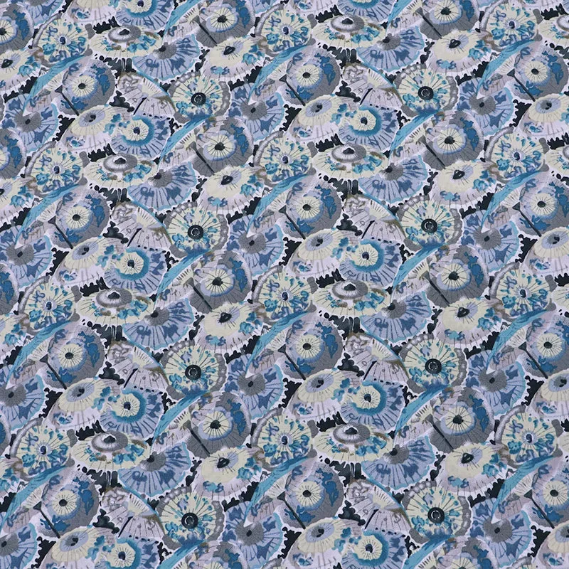 Dressmaking Floral Cotton Lawn Fabric - Evelyn - Turquoise