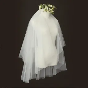 Elegant White Short Tulle With Comb Wedding Veils | Bridelily