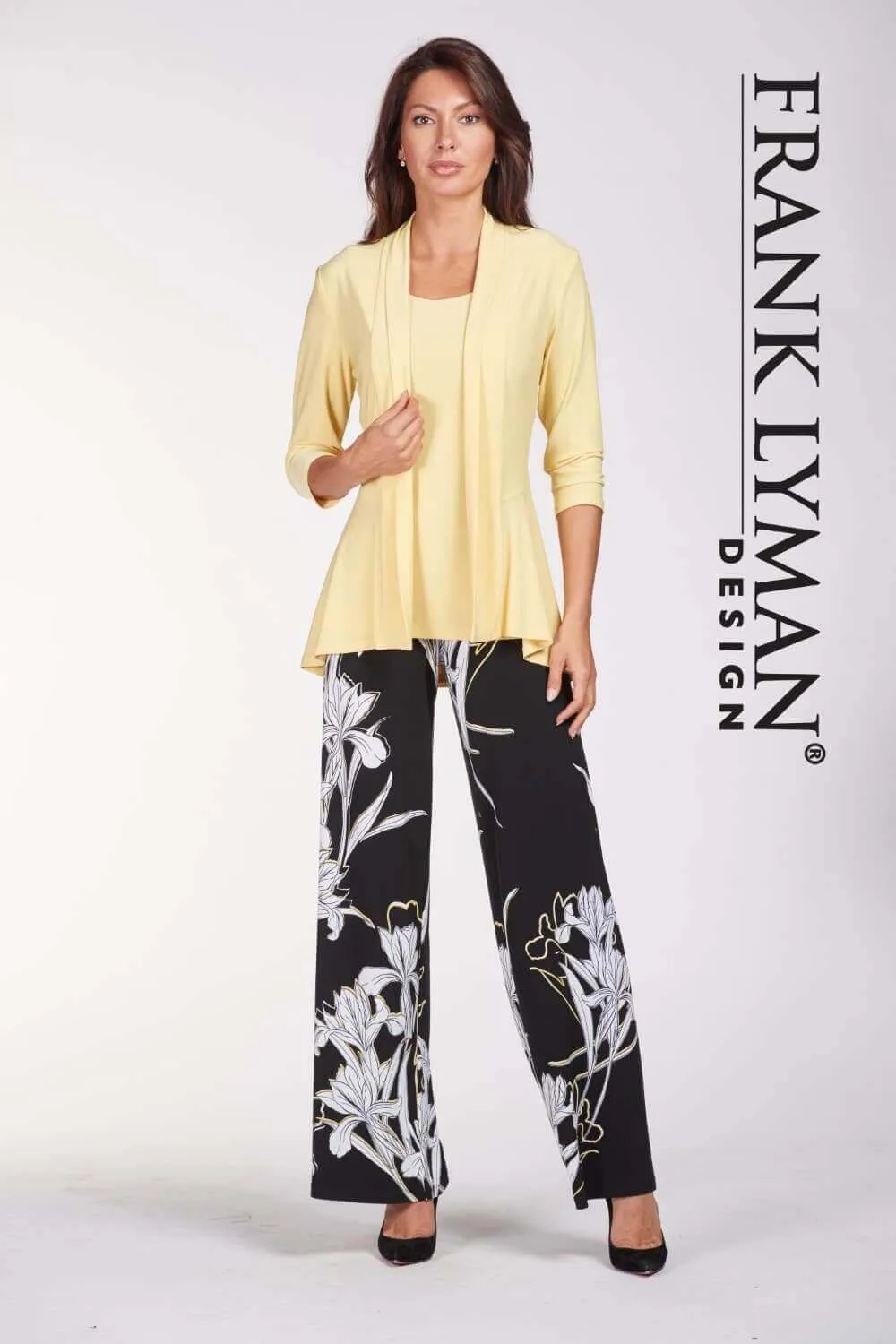 Frank Lyman Pant Style 186261 Black/Yellow/White