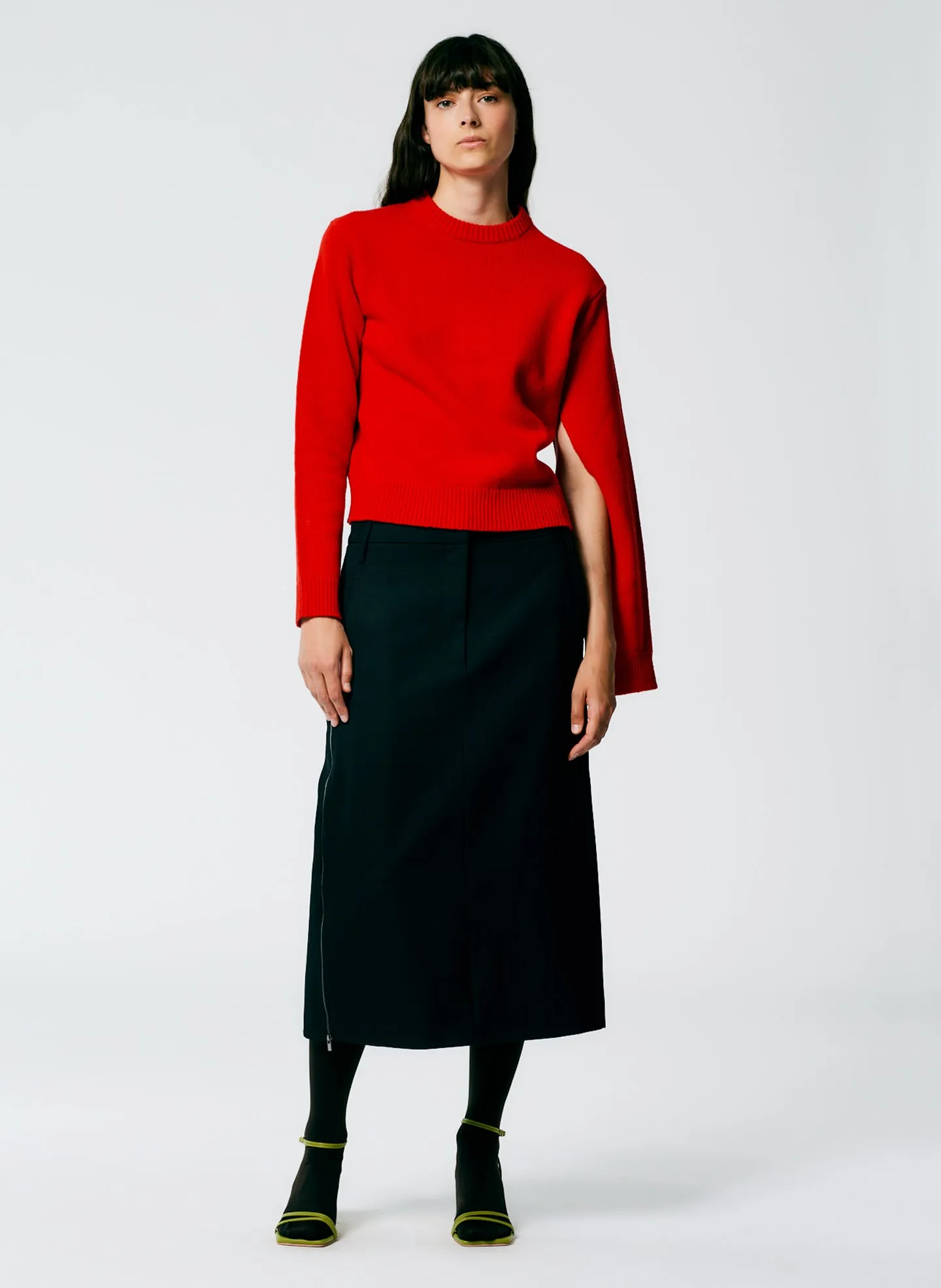Grain De Poudre Trouser Skirt With Pleat Panel
