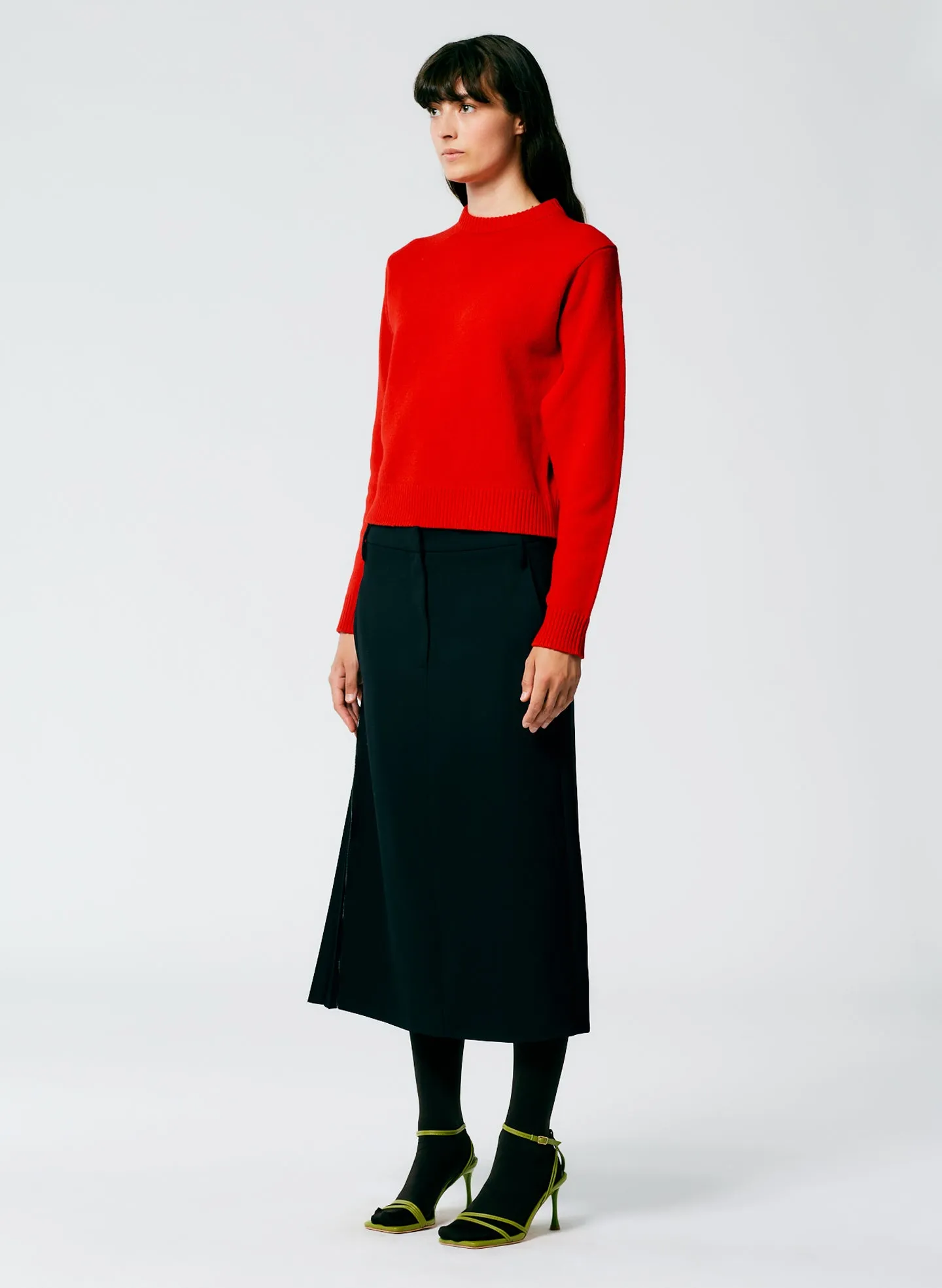 Grain De Poudre Trouser Skirt With Pleat Panel
