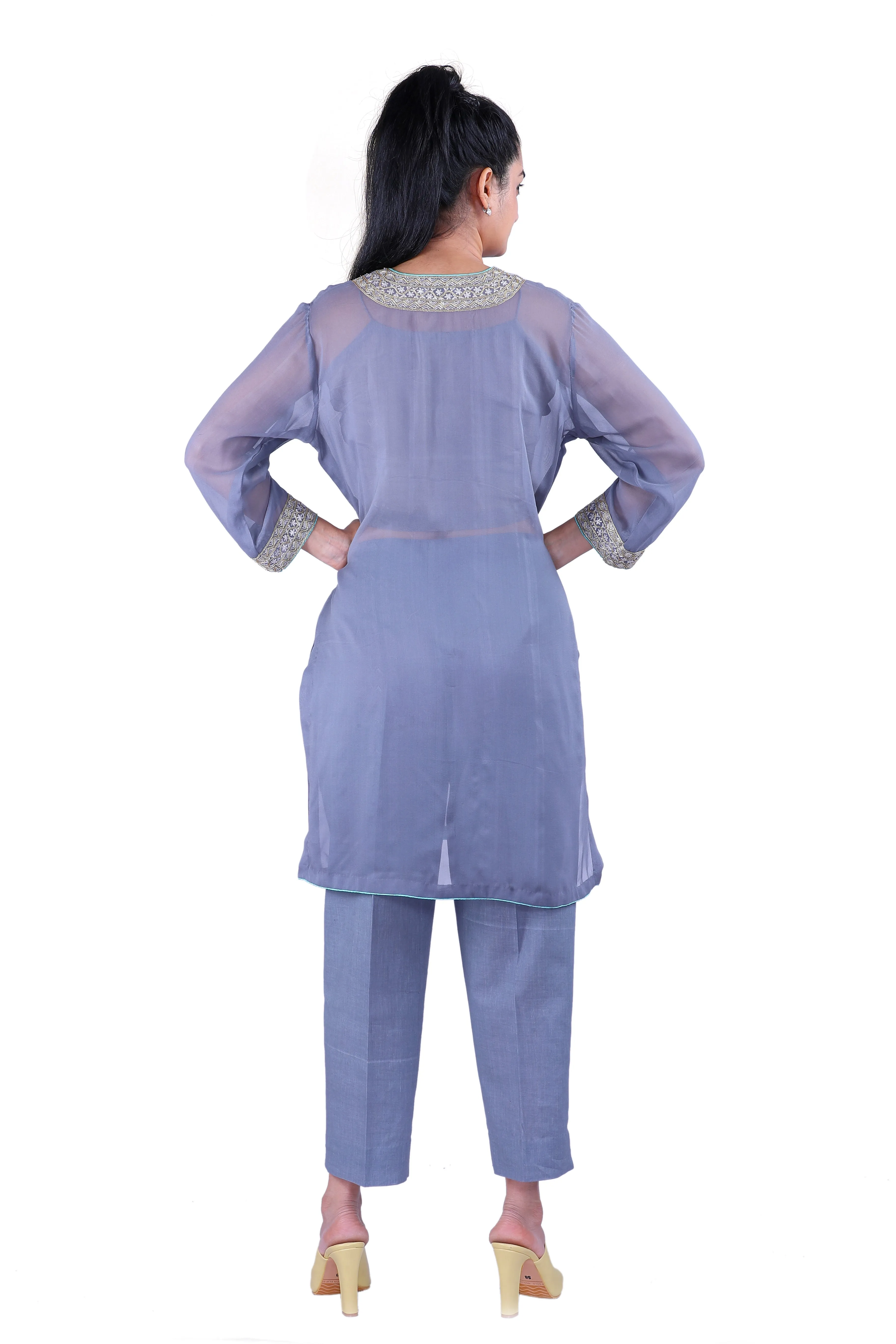 Grey Georgette kurta
