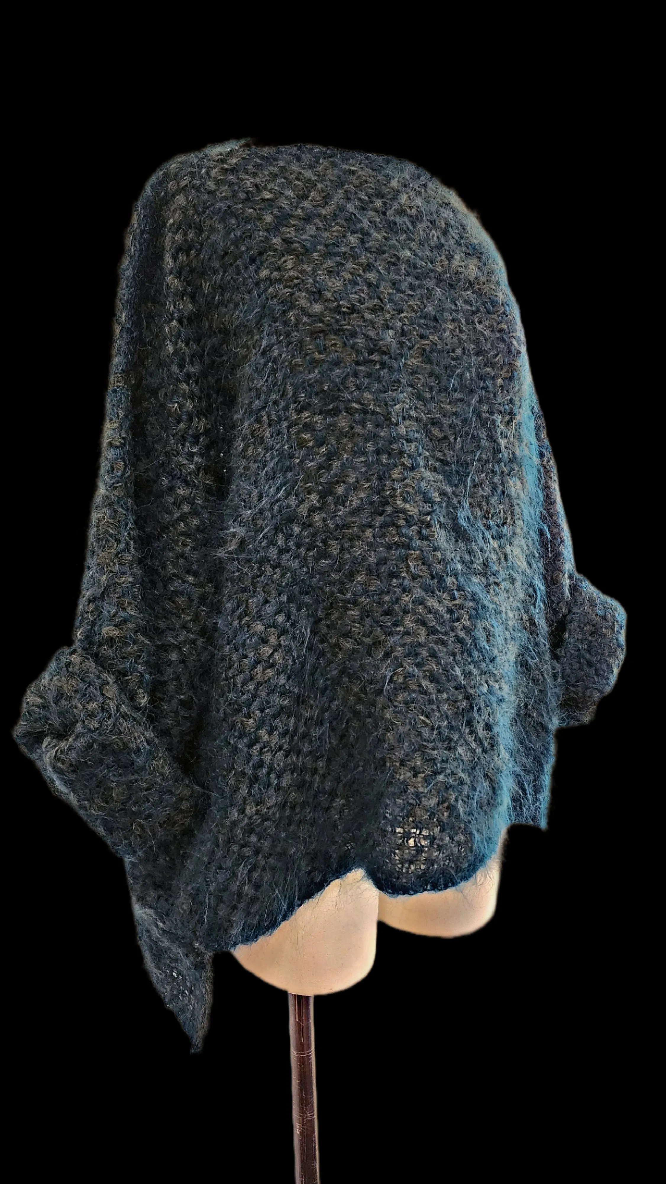 Hand loom 2 tone sweater (Alpaca) Rust - cobalt