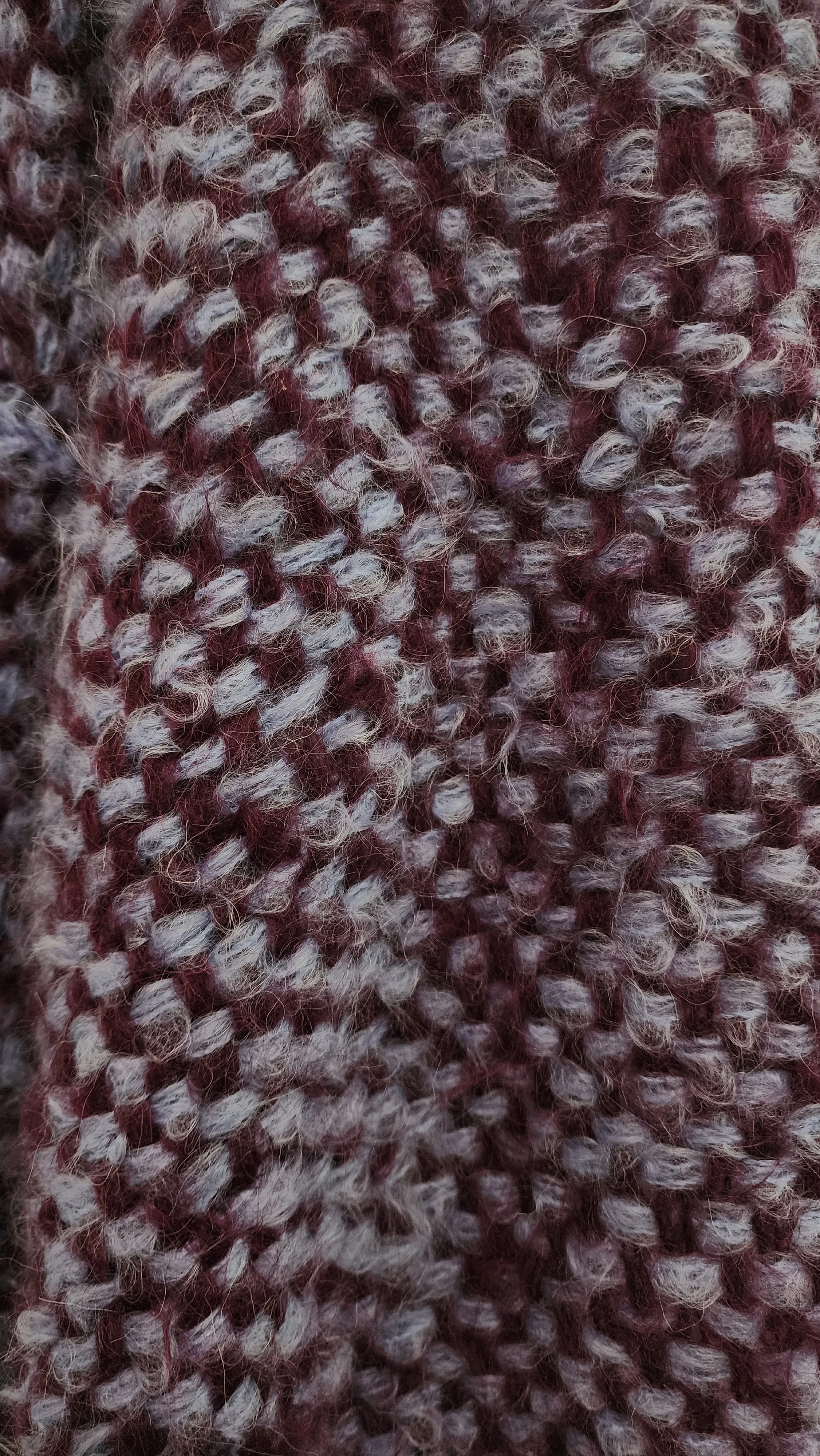 Hand loom 2 tone sweater (Alpaca) Rust - cobalt