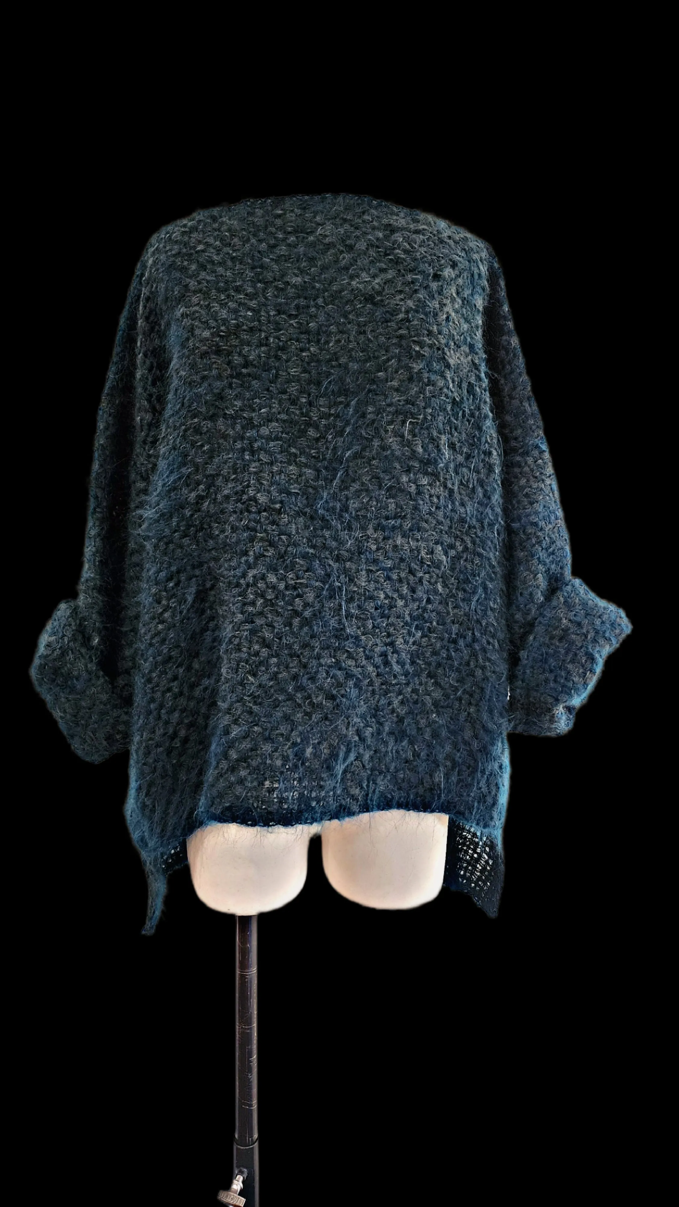 Hand loom 2 tone sweater (Alpaca) Rust - cobalt