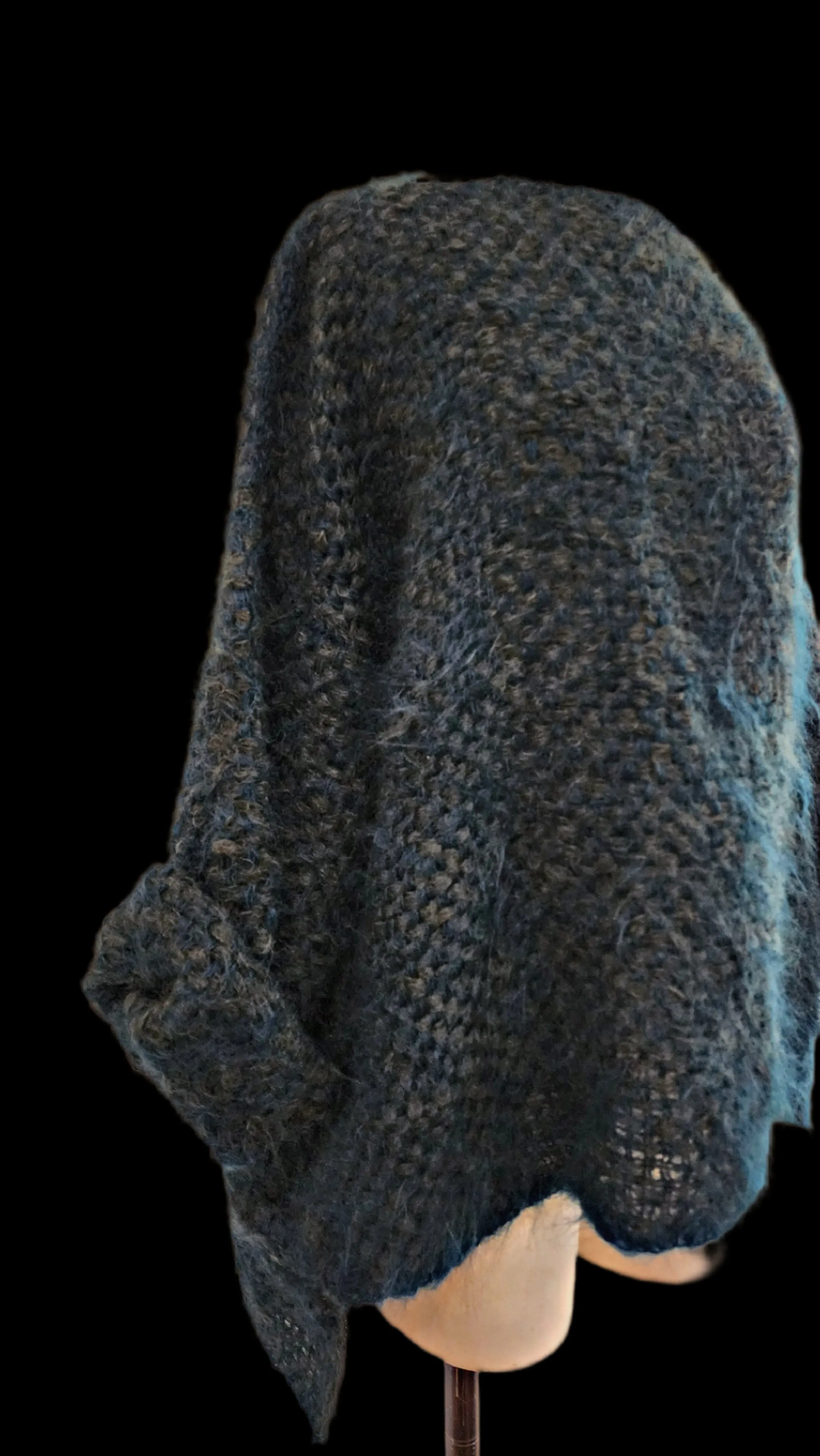 Hand loom 2 tone sweater (Alpaca) Rust - cobalt