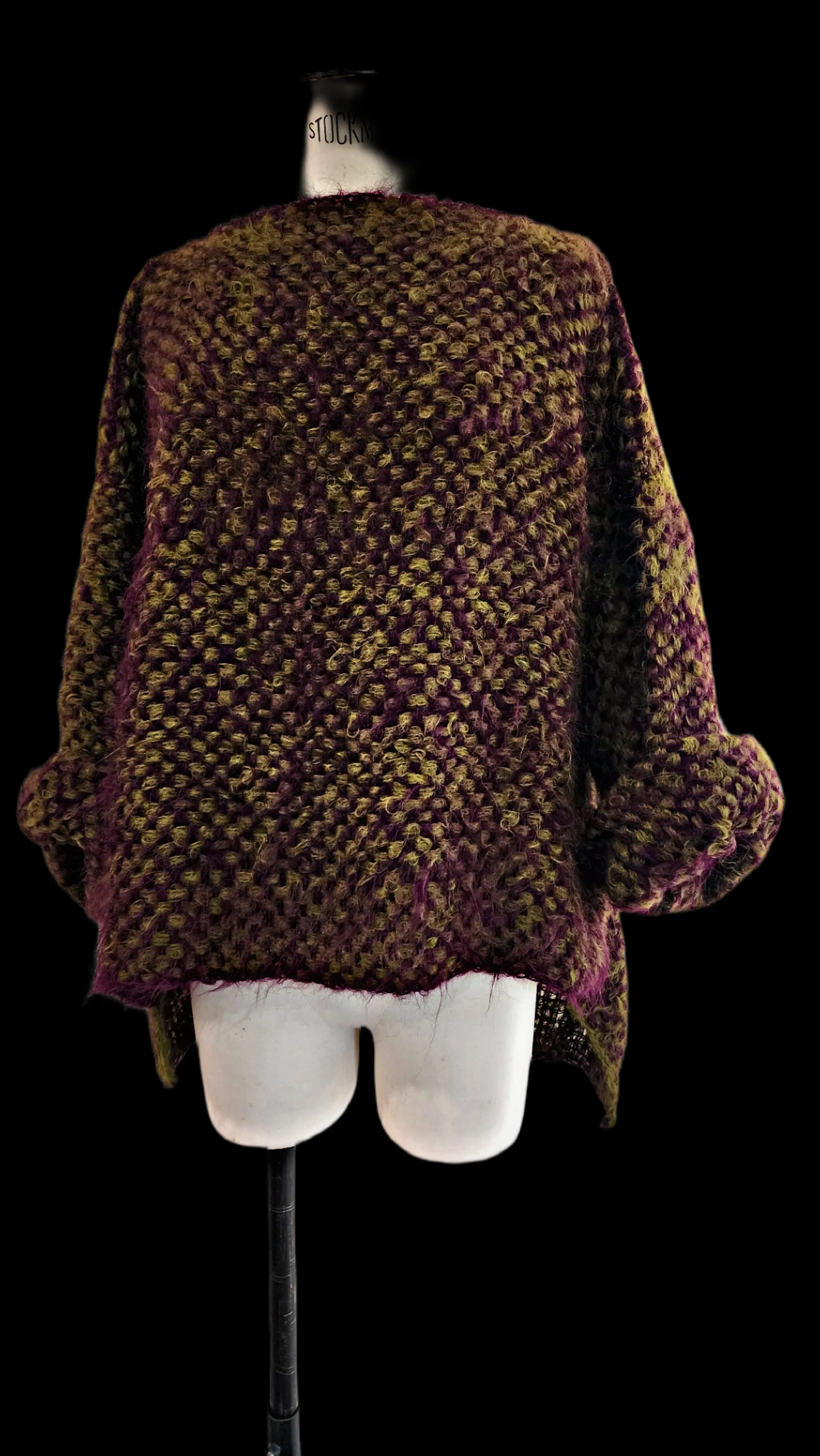 Hand loom 2 tone sweater (Alpaca) Rust - cobalt