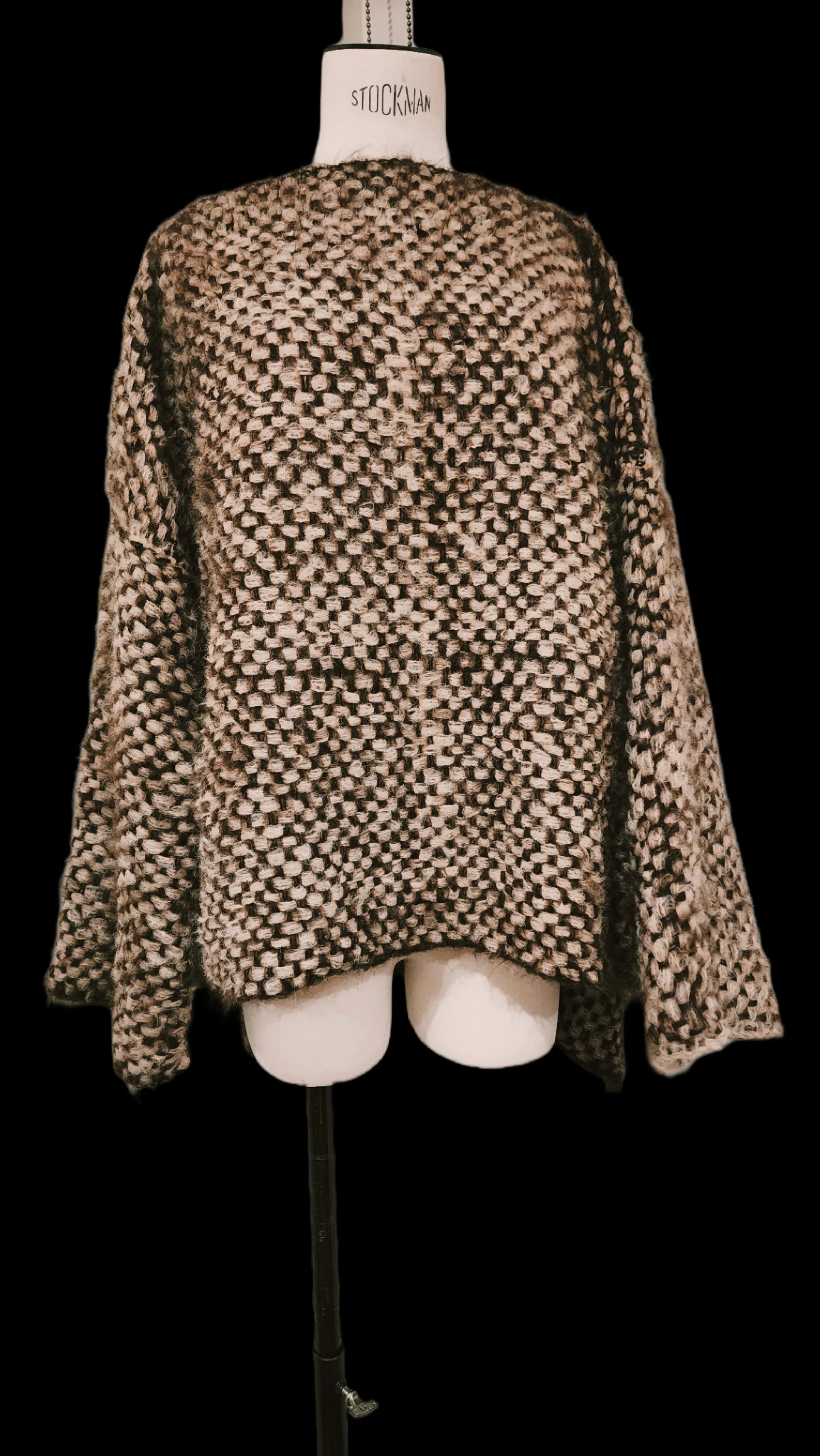 Hand loom 2 tone sweater (Alpaca) Rust - cobalt