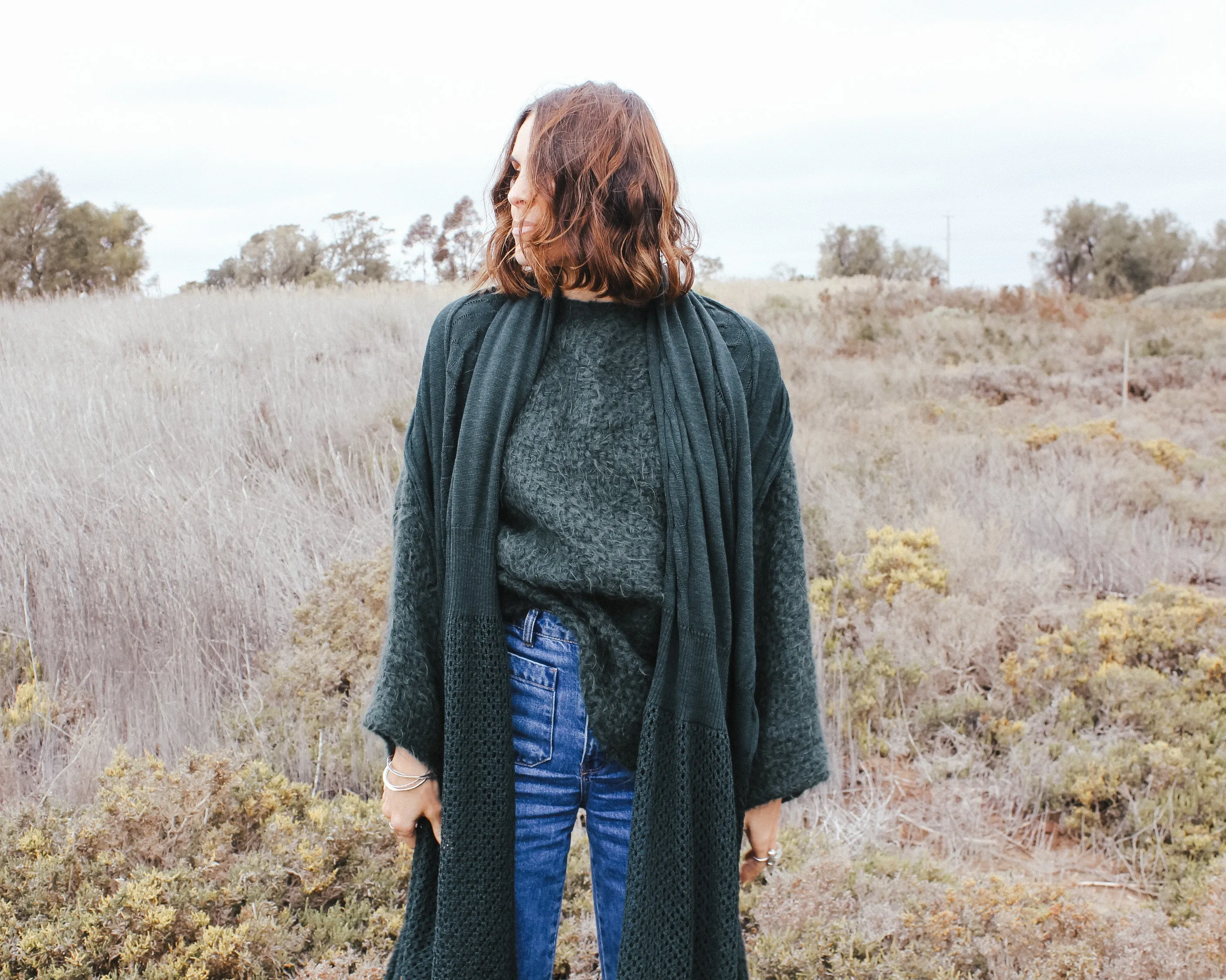 Hand loom sweater detachable collar (Alpaca) - Mushroom