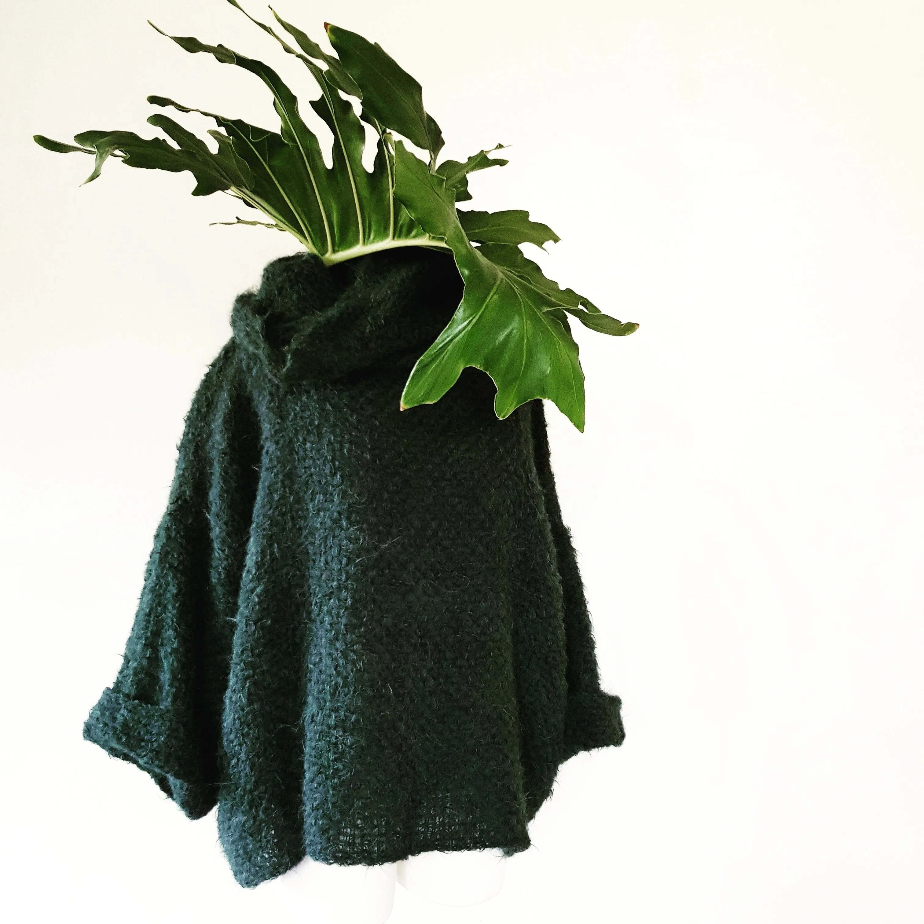 Hand loom sweater detachable collar (Alpaca) - Mushroom