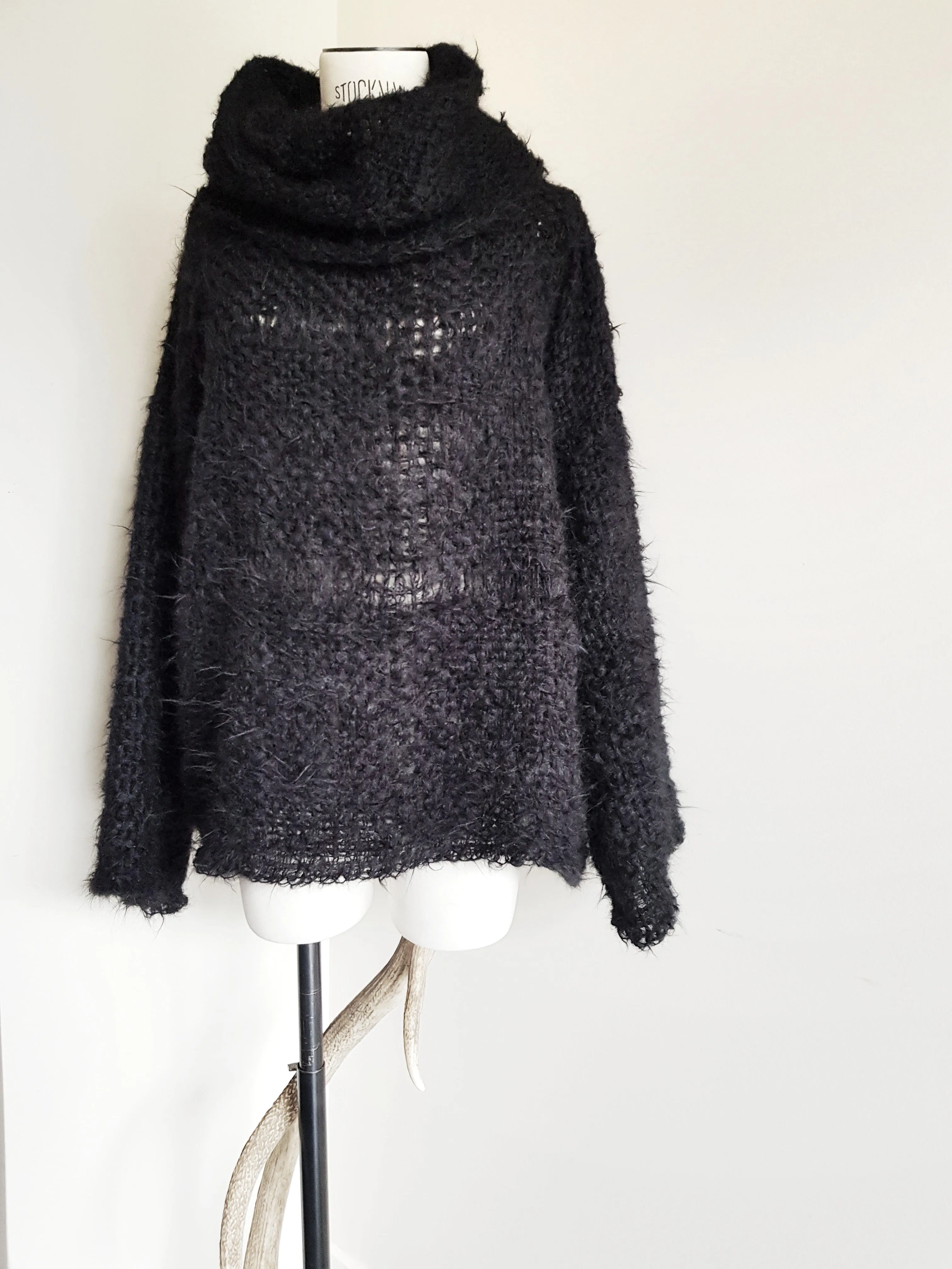 Hand loom sweater detachable collar (Alpaca) - Mushroom