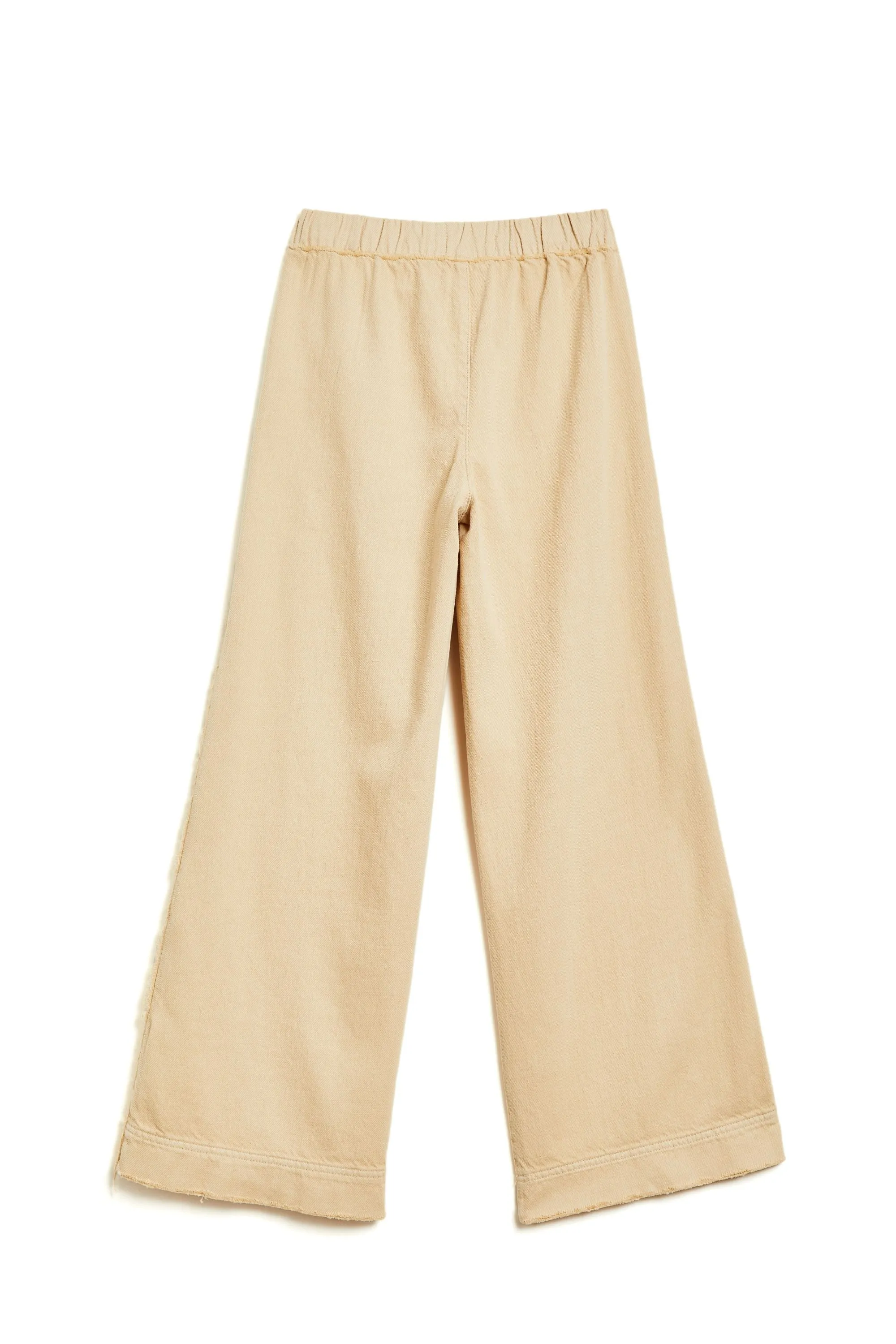 High Rise Patch Pocket Wide Leg Pant With Fray Hem