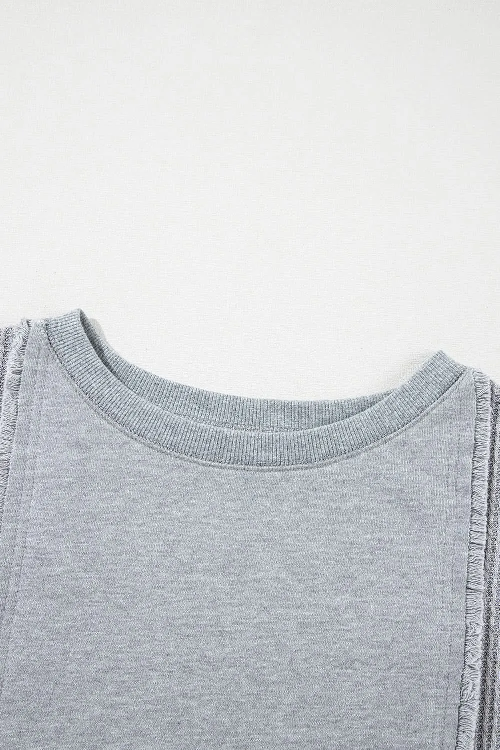 Light grey waffle pullover top