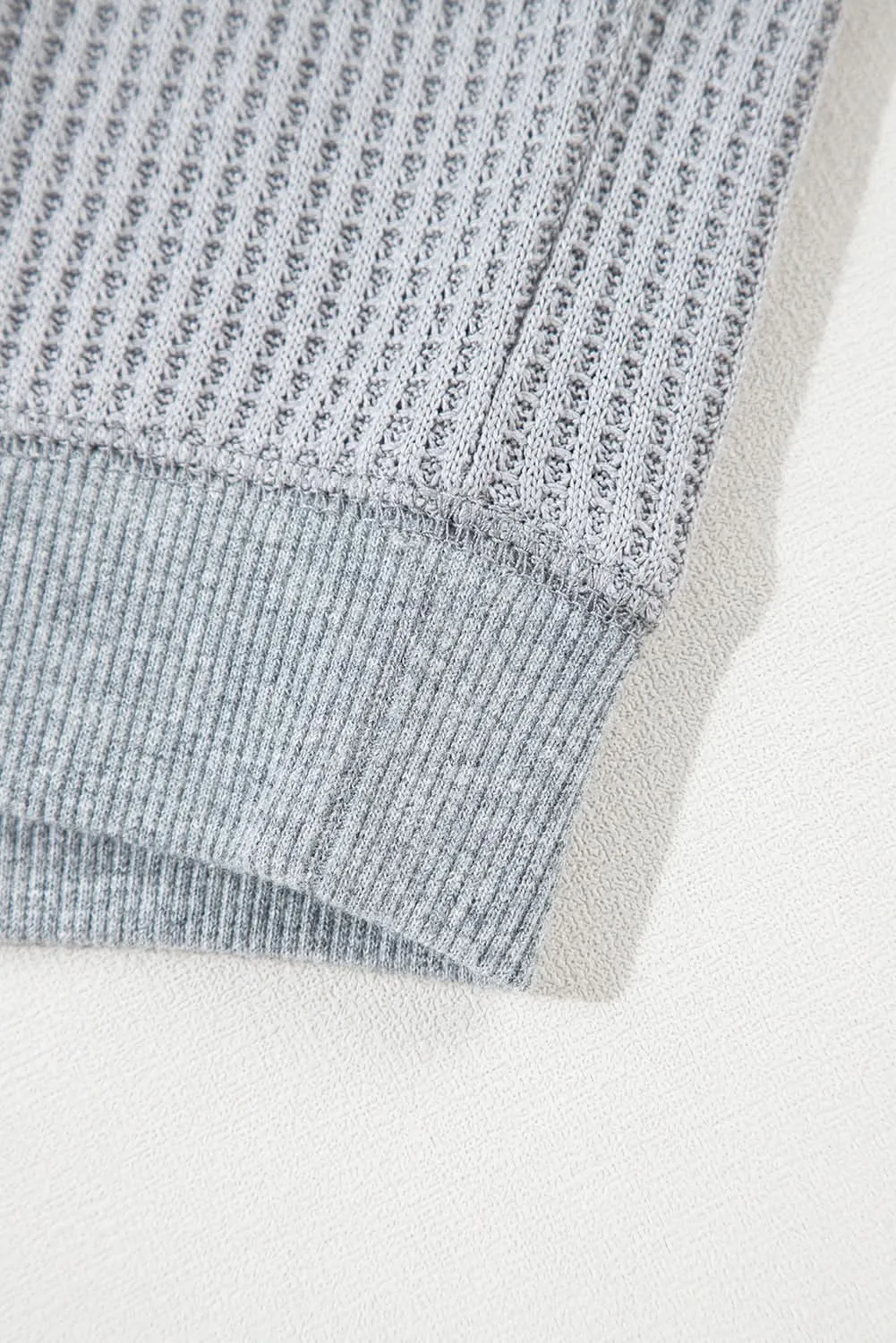Light grey waffle pullover top