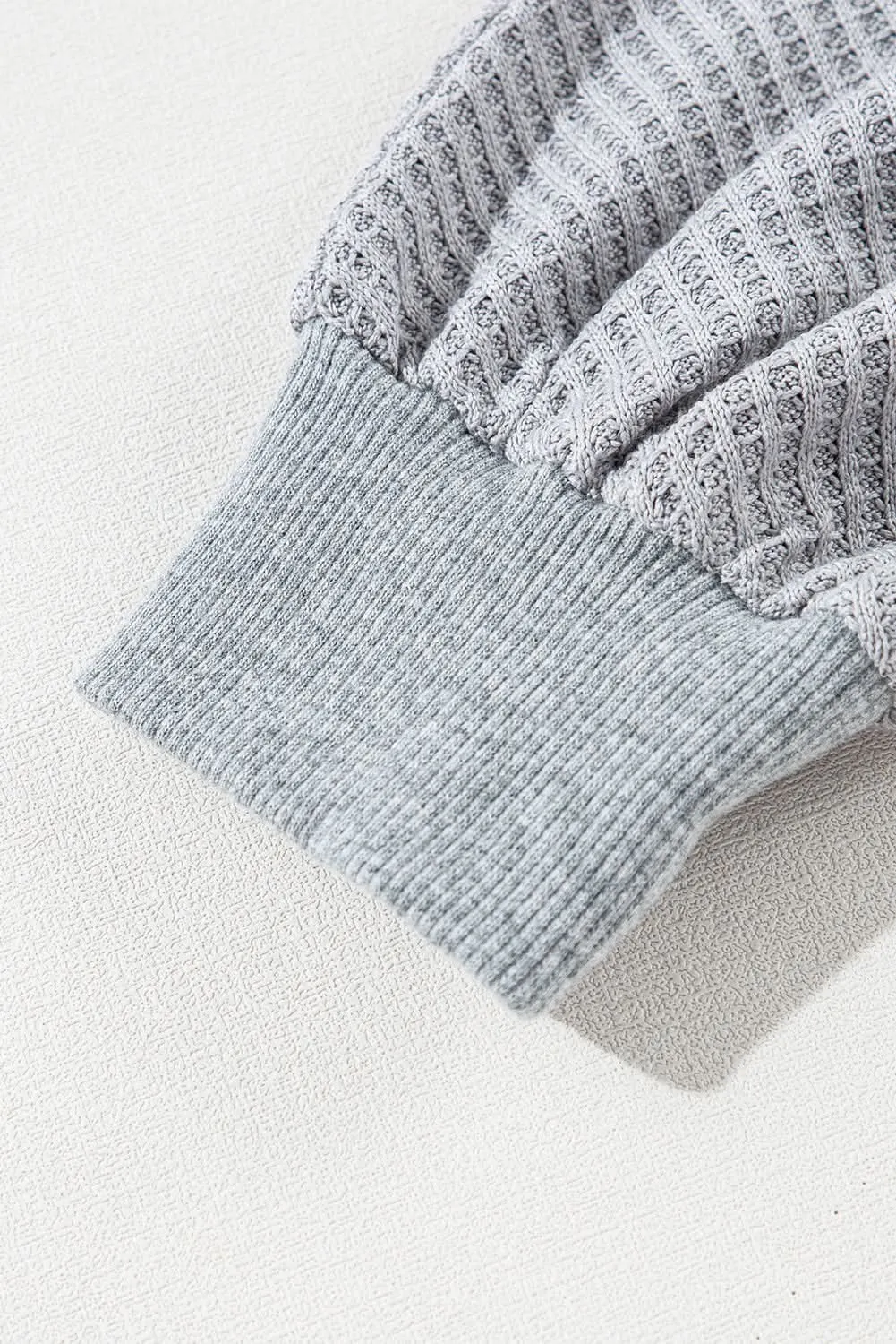 Light grey waffle pullover top