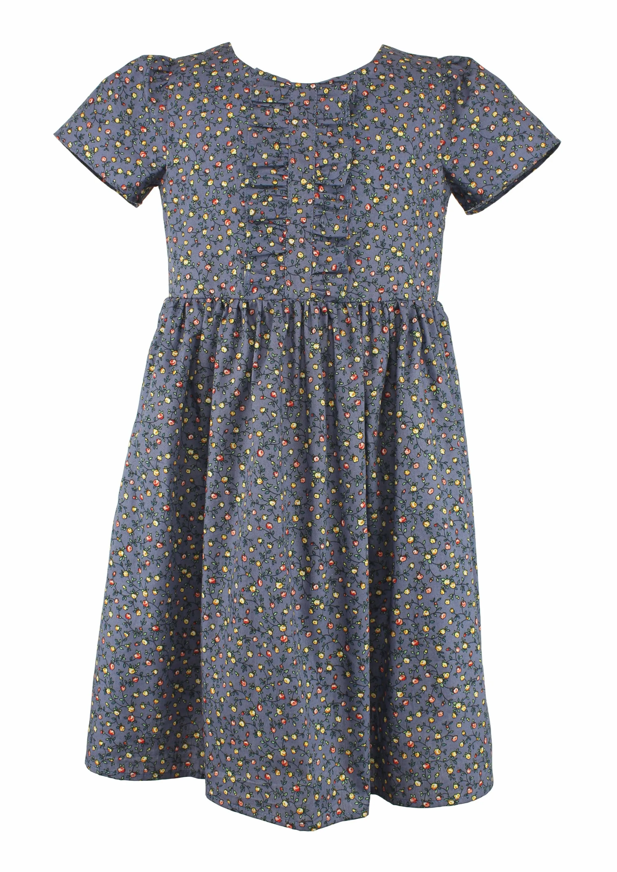 Little Girl's Floral Blue Dress