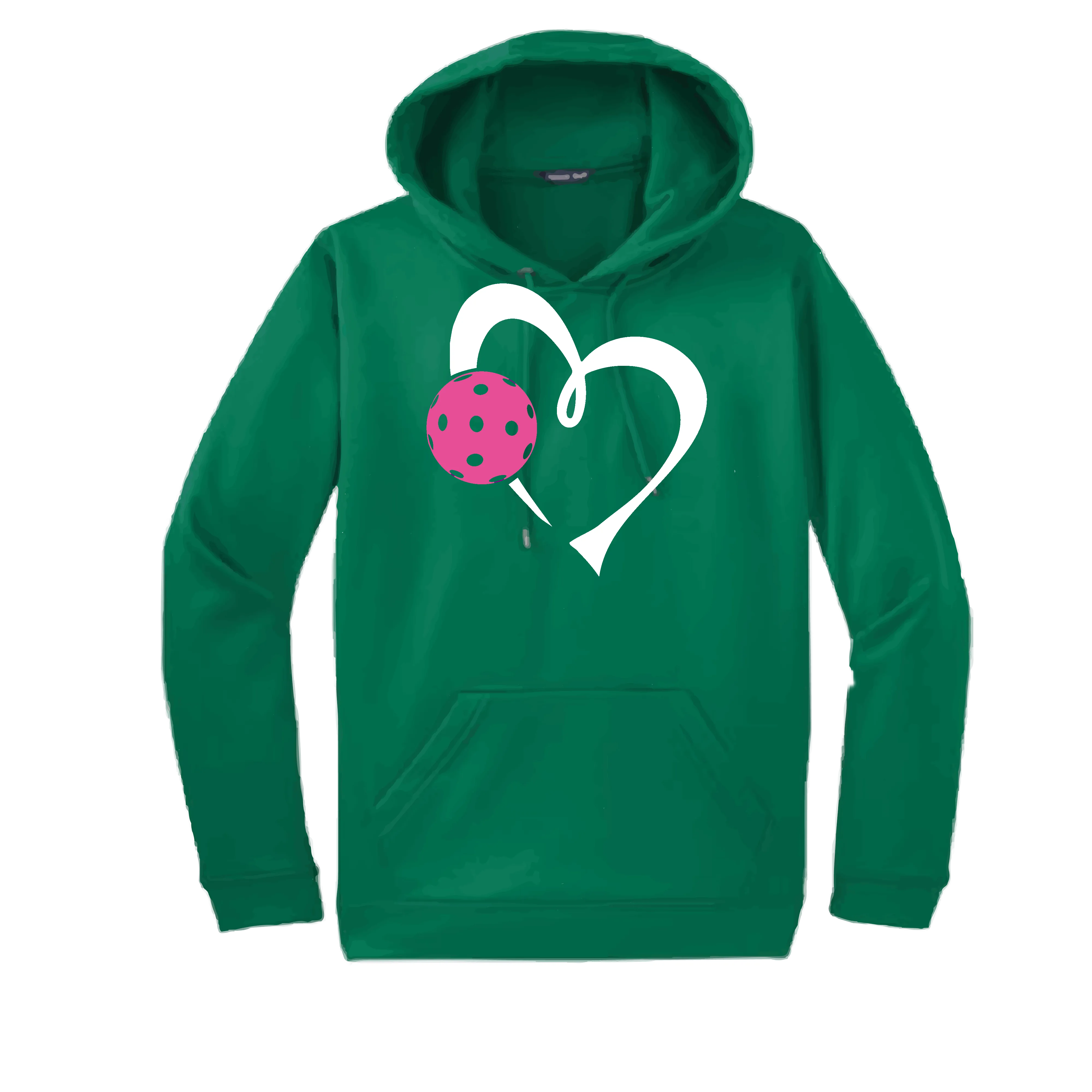 Love Pickleball Heart (Pink) | Unisex Hoodie Pickleball Sweatshirt | 50% Cotton 50% Polyester