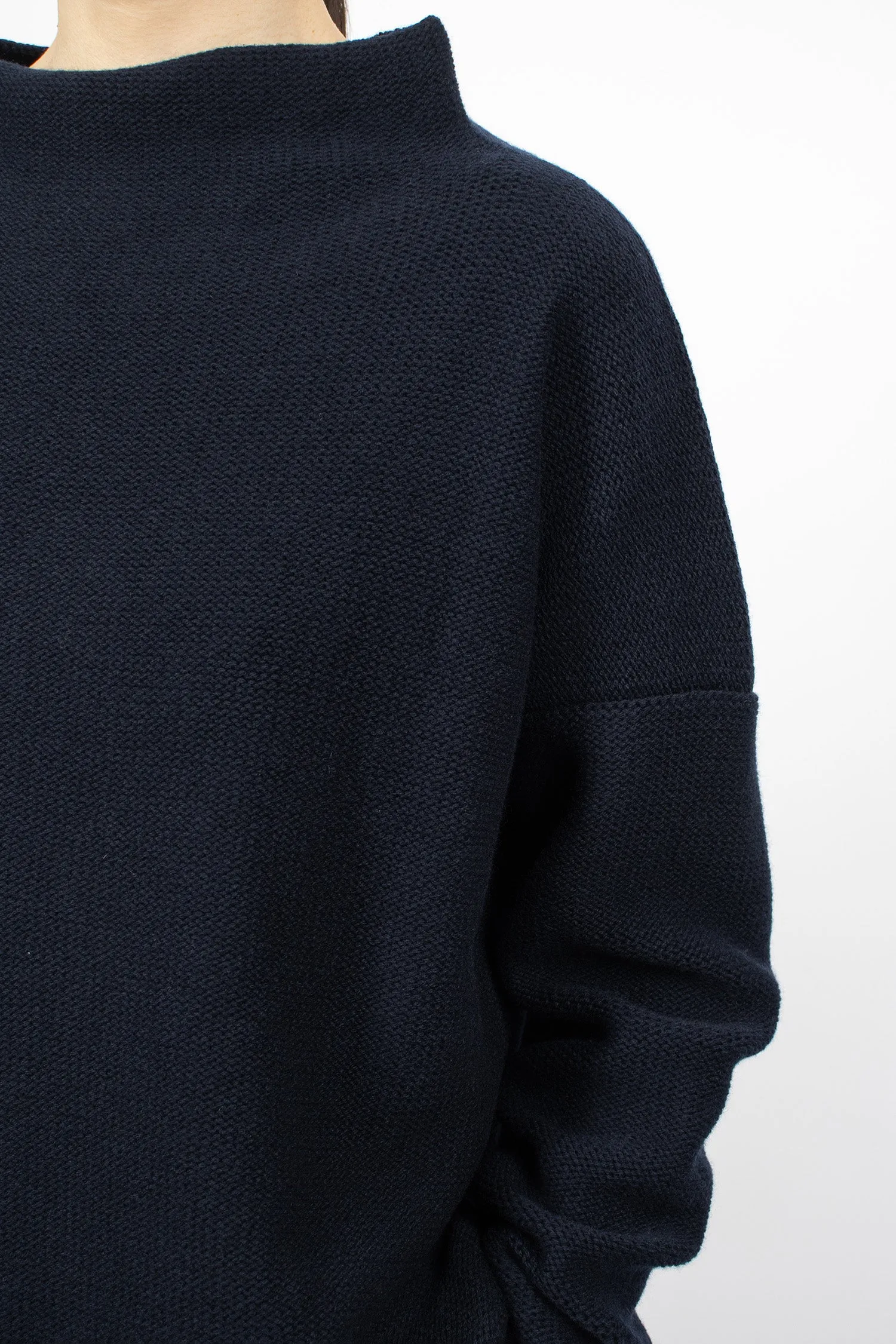 Navy Blue Lupetto Knit Sweater - Optimized Title