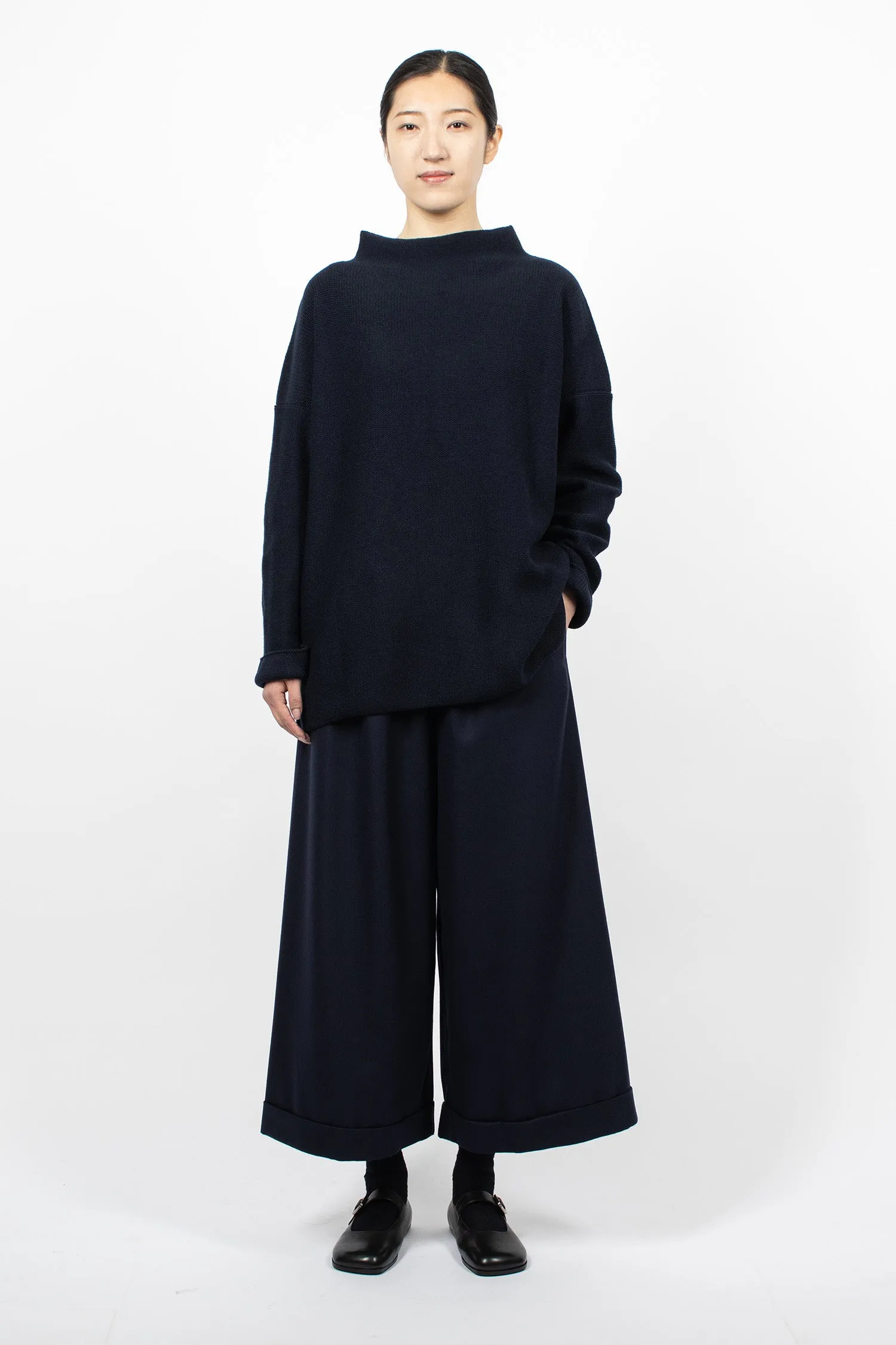 Navy Blue Lupetto Knit Sweater - Optimized Title